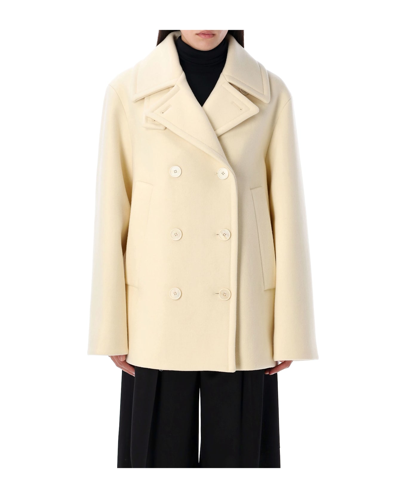 Jil Sander Double-breasted Coat - BONE