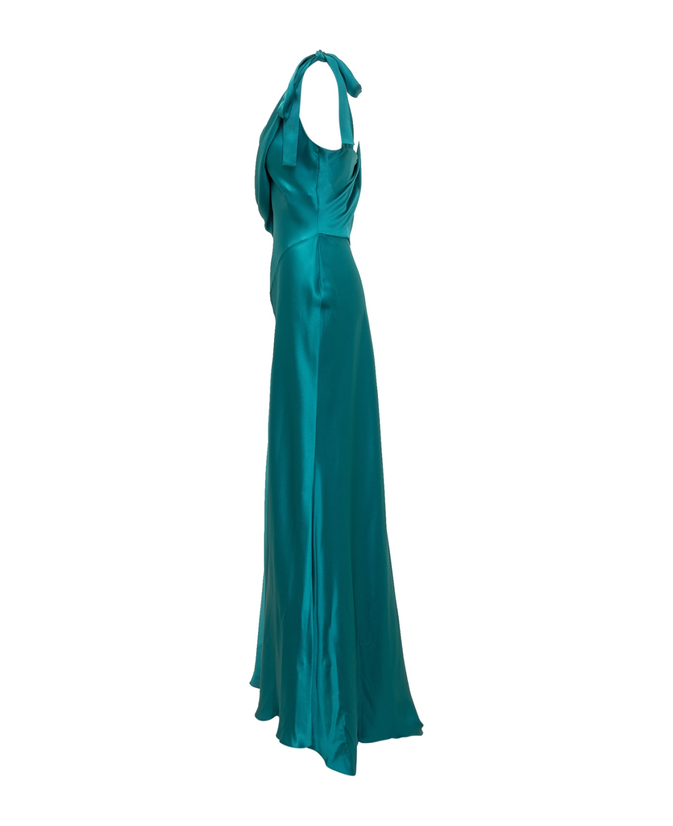 Alberta Ferretti Silk Satin Dress - Green