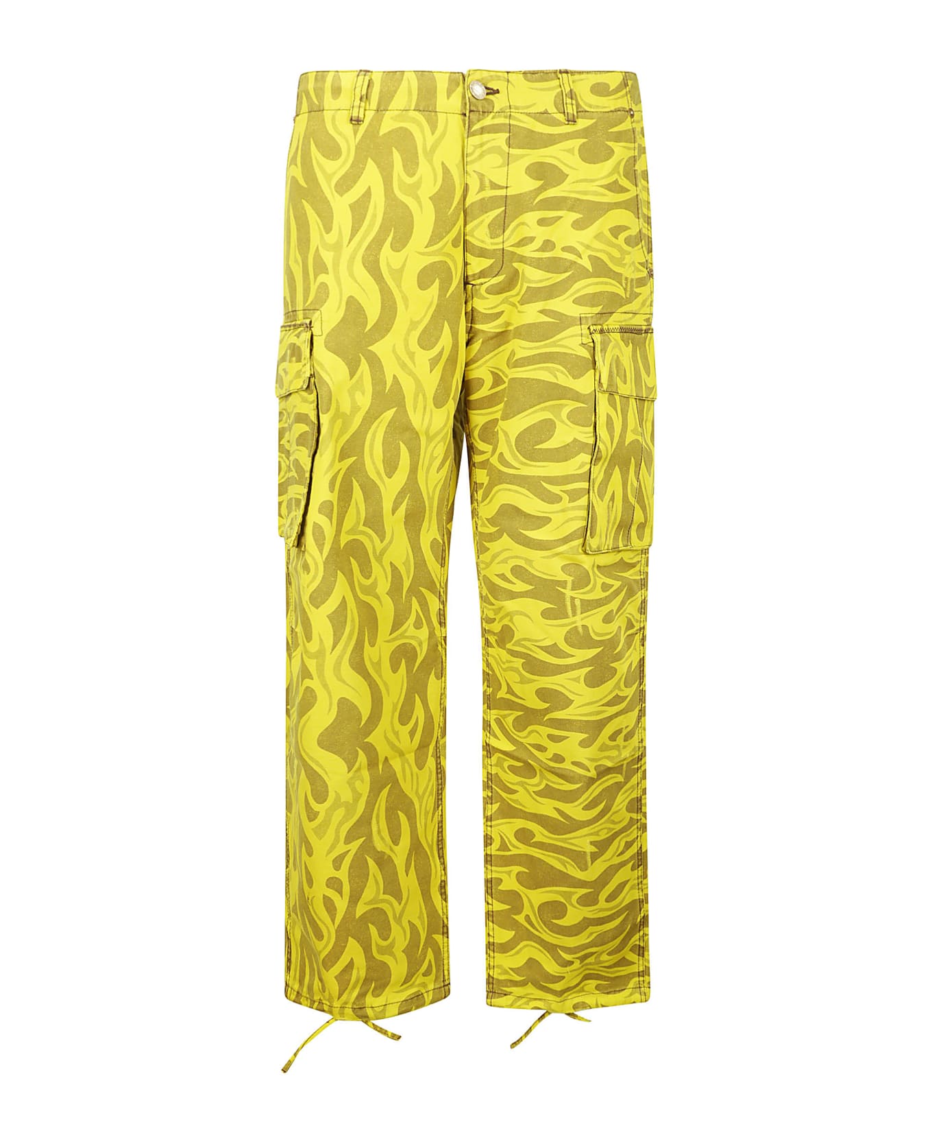 ERL Unisex Printed Cargo Pants Woven - YELLOW FLAME
