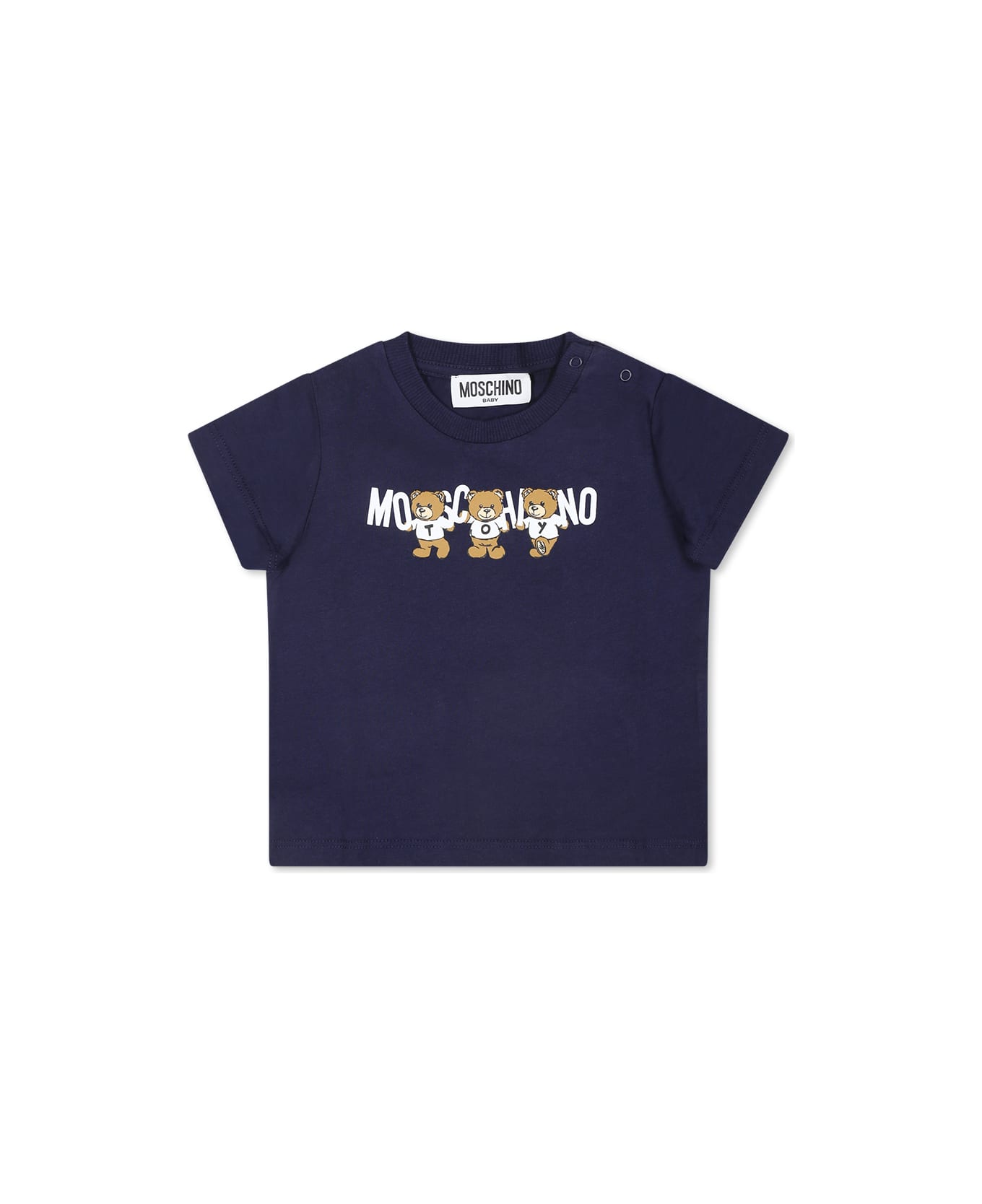 Moschino Blue T-shirt For Babykids With Three Teddy Bears - Blue