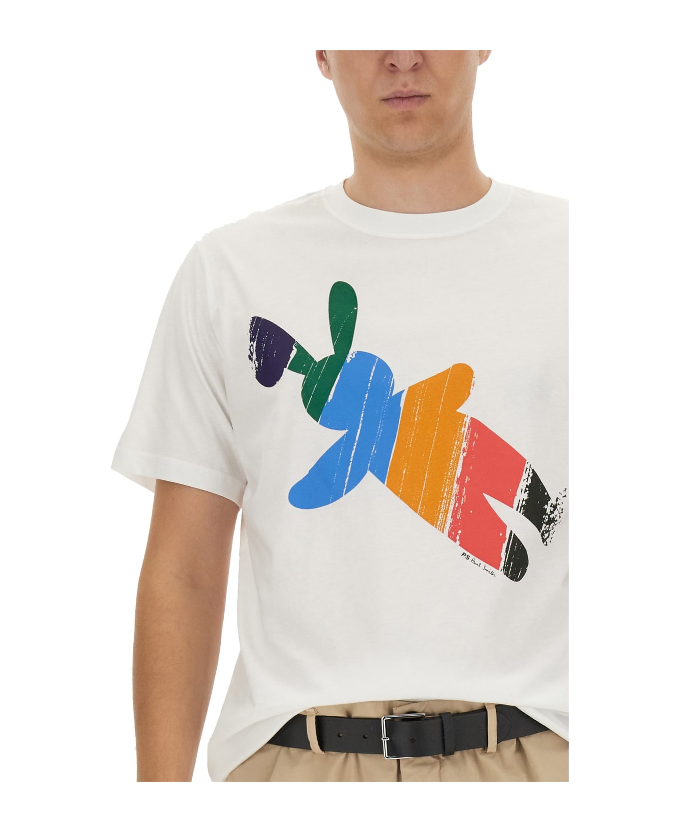 Paul Smith Rabbit Stripe Print T-shirt - White シャツ