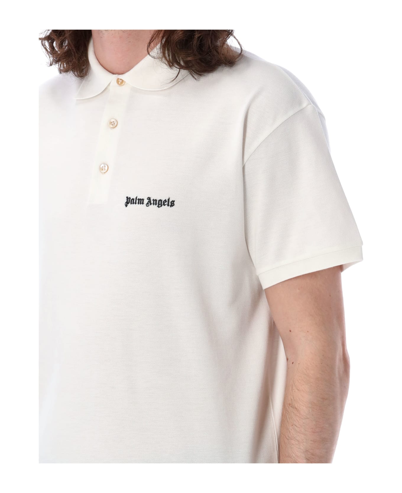 Palm Angels Classic Logo Polo Shirt - White ポロシャツ