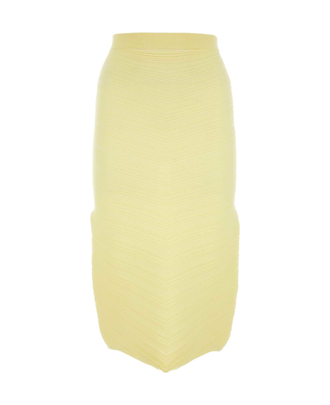 Bottega Veneta Yellow Stretch Cotton Blend Skirt - GIALLO