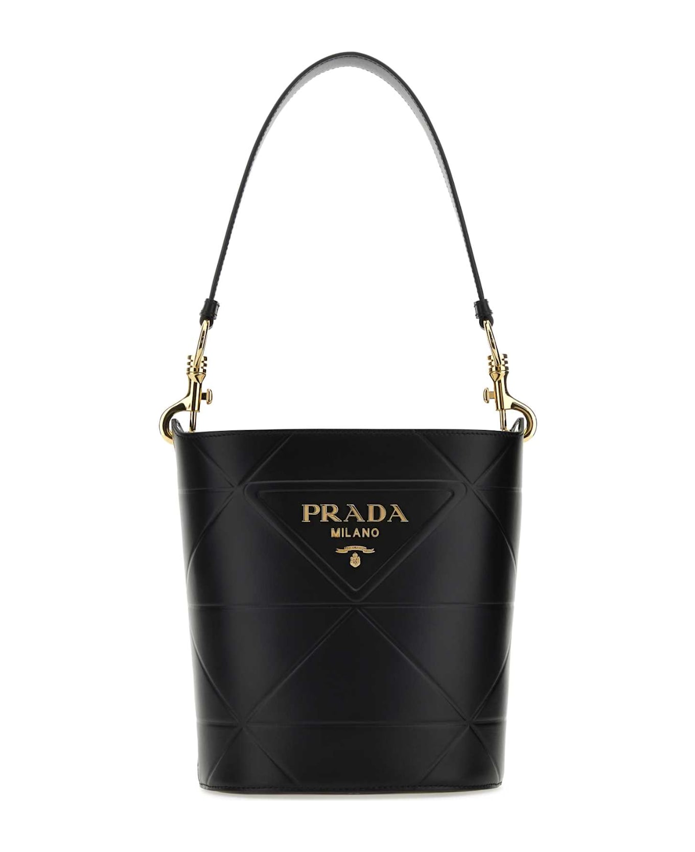 Prada Black Leather Bucket Bag - Black