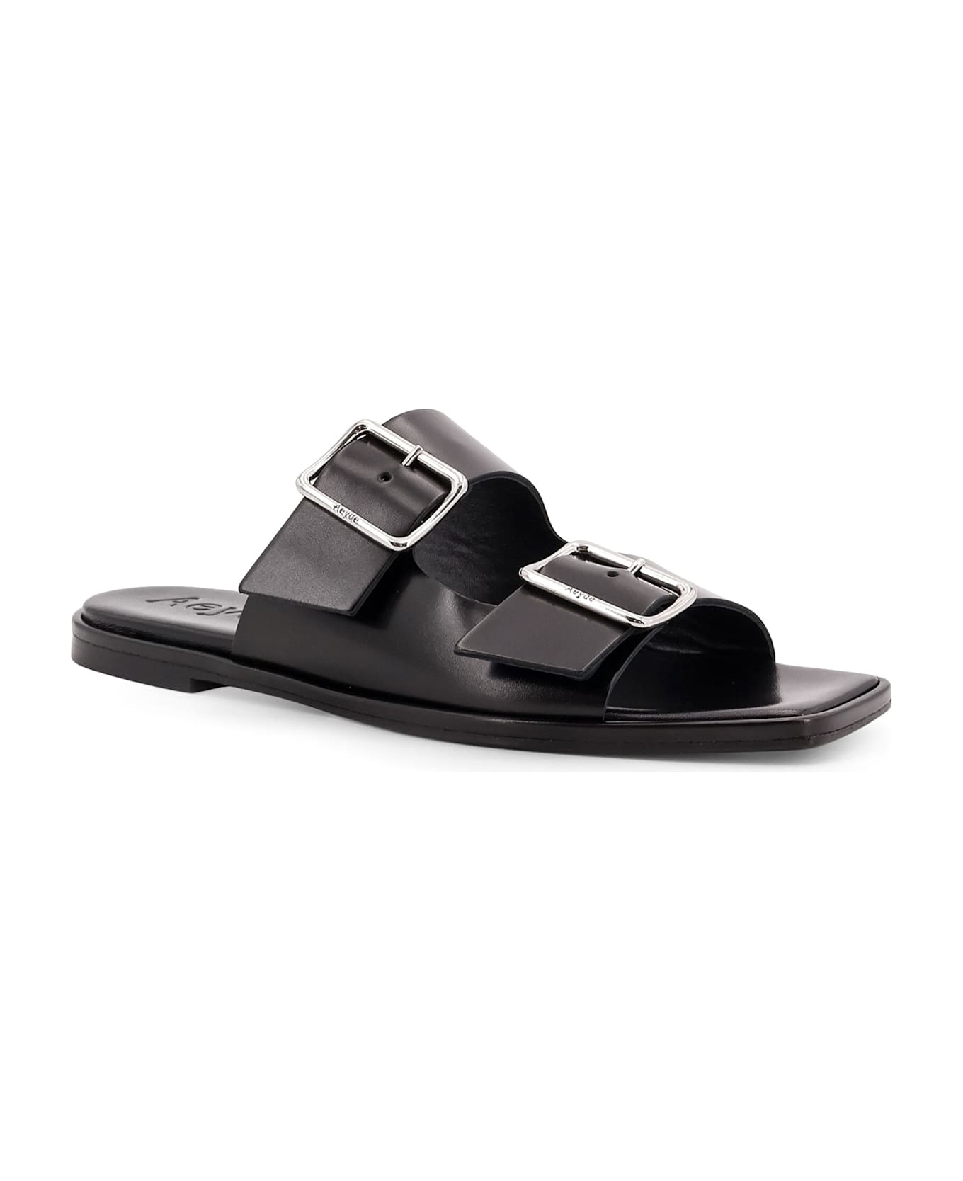 aeyde Tonya Leather Sandals With Double Strap - Brown