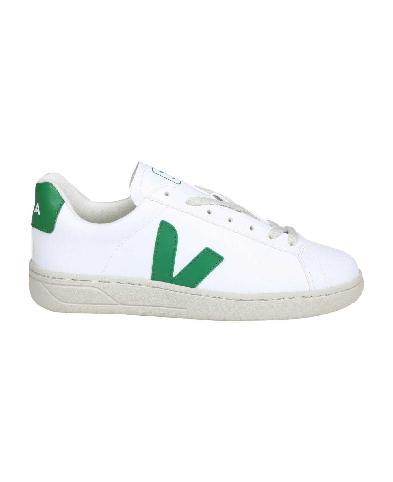 Veja Urca Sneakers In White And Green Leather