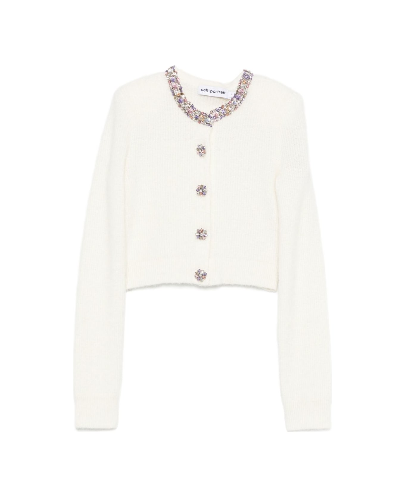 self-portrait Embellished Cardigan - Beige