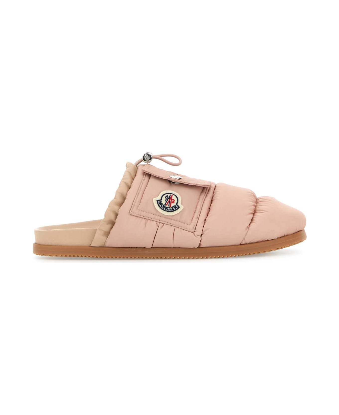 Moncler Pink Fabric Mon Pocket Slippers - 51J