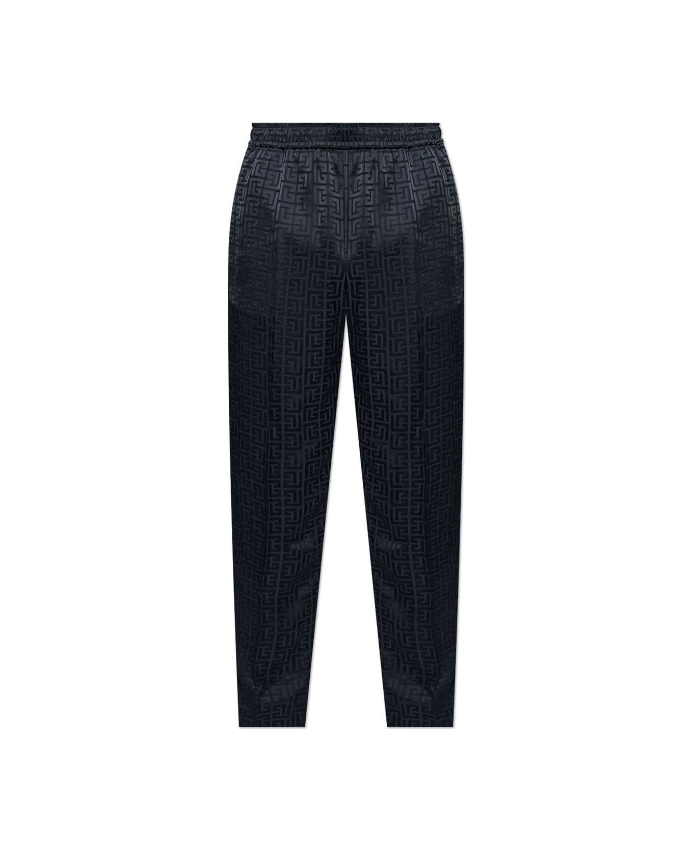 Balmain All-over Monogrammed Trousers - Black