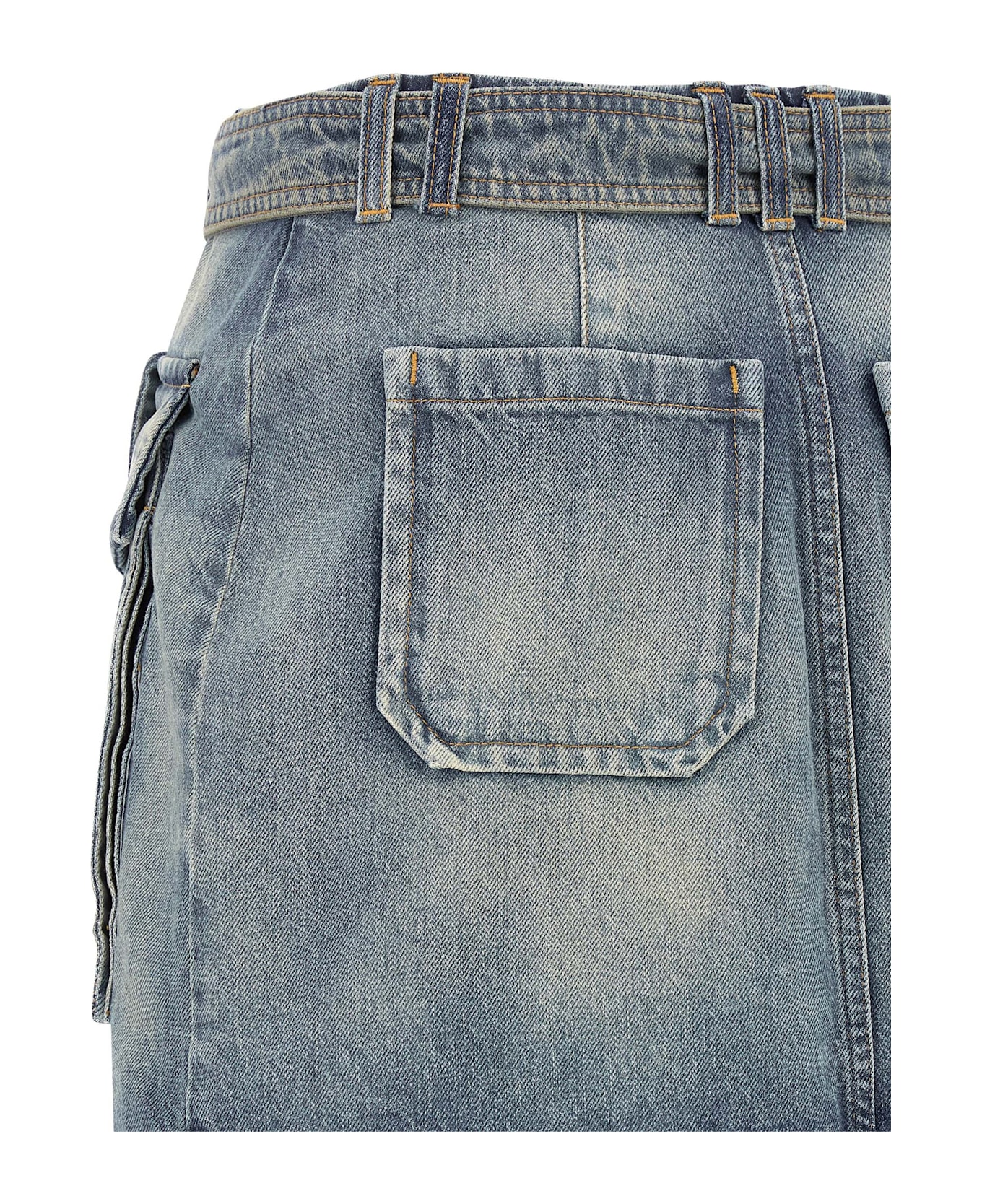 Balmain Cargo Pocket Skirt - Light Blue