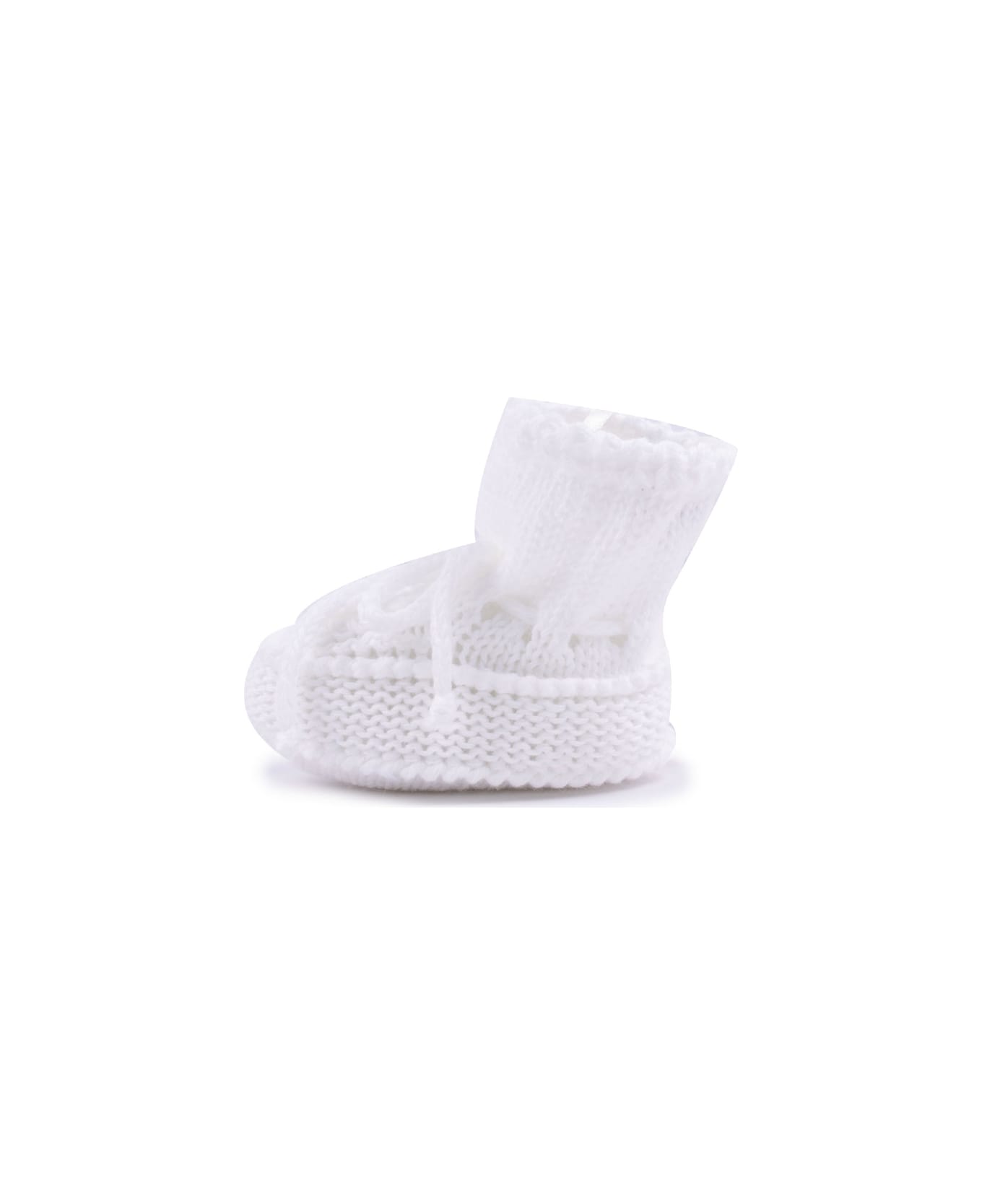 Piccola Giuggiola Cotton Knit Shoes Angelina - White