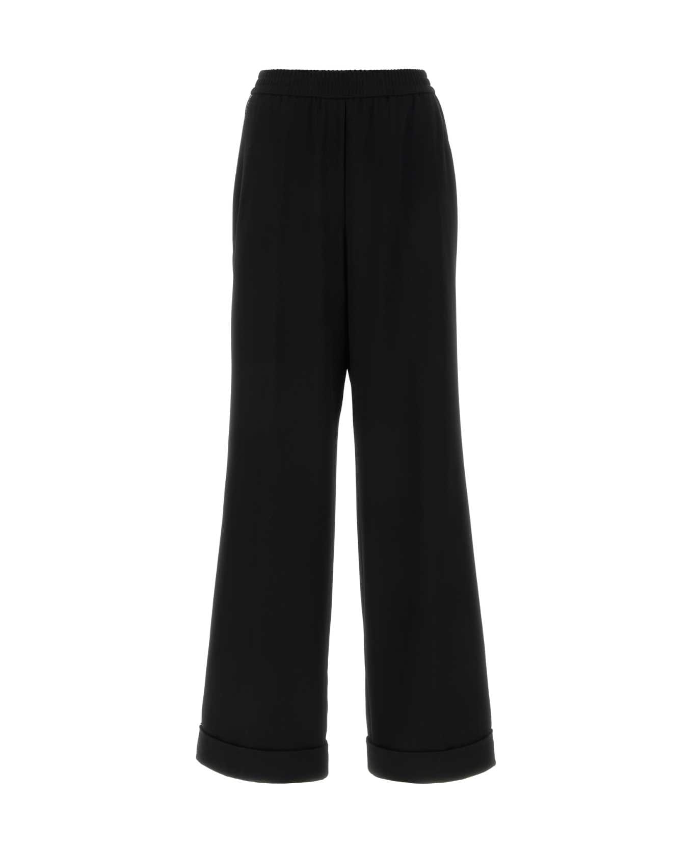 Dolce & Gabbana Black Stretch Wool Pajamas Pant - NERO