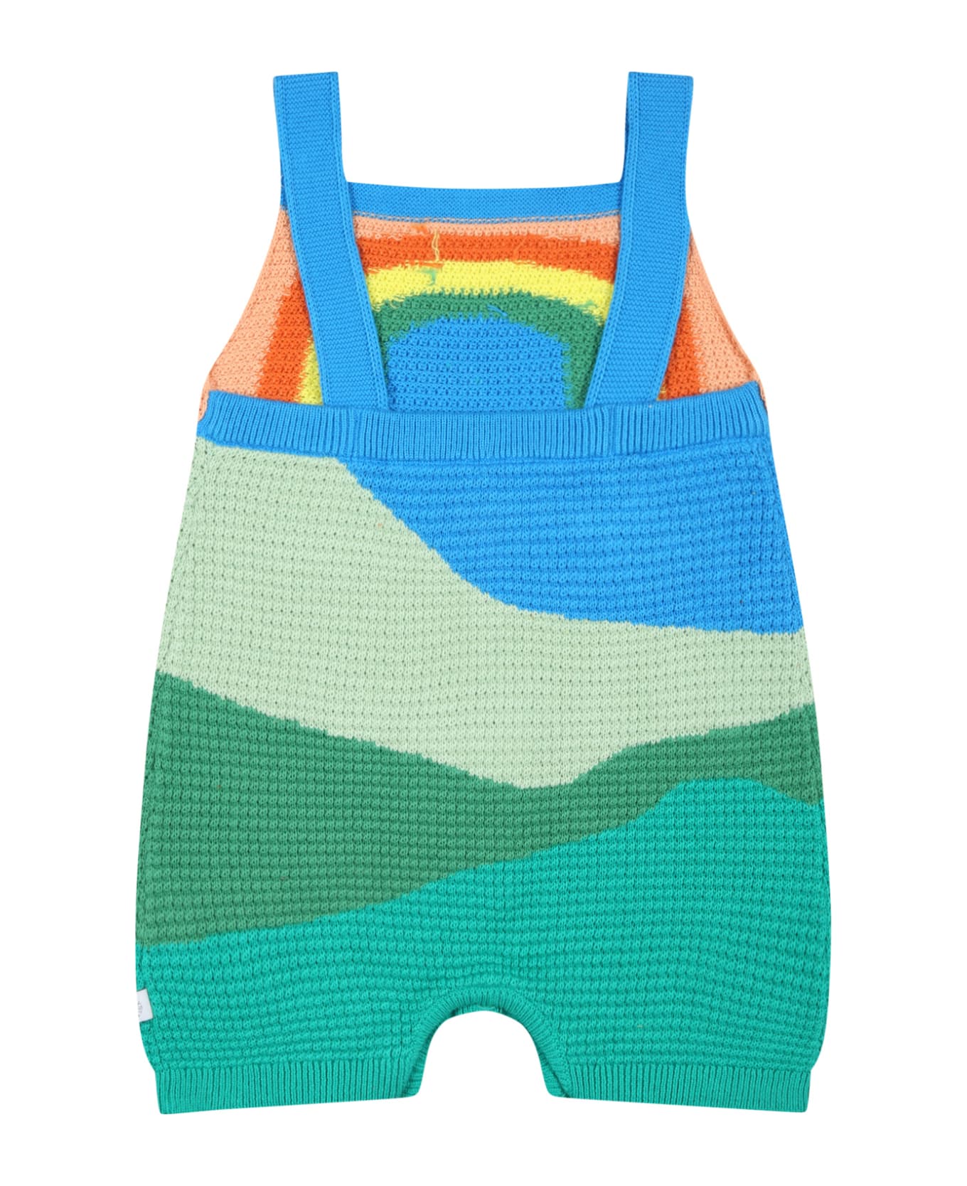 Stella McCartney Kids Multicolor Dungarees For Baby Girl With Sun And Clouds - Multicolor コート＆ジャケット
