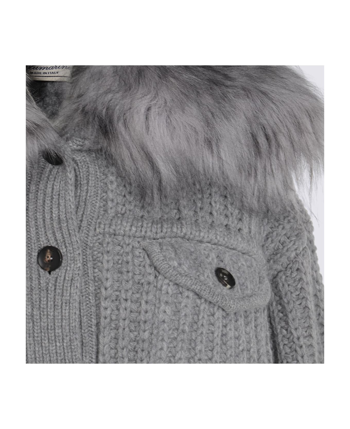 Blumarine Grey Casual Jacket - GREY EXCALIBUR