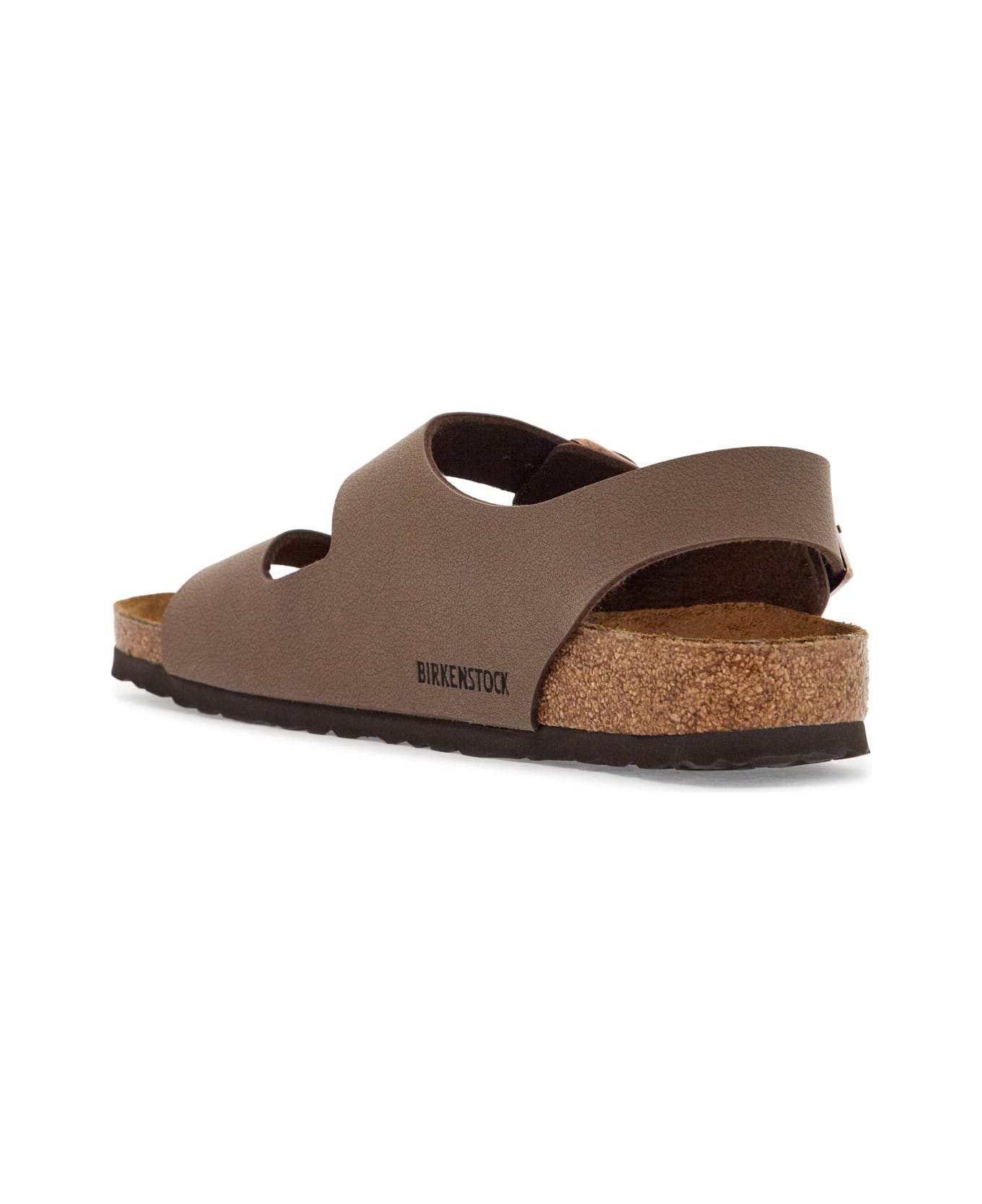 Birkenstock Birkoflor Mocca Sandals With Cork Sole And Adjustable Straps Milano - Marrone