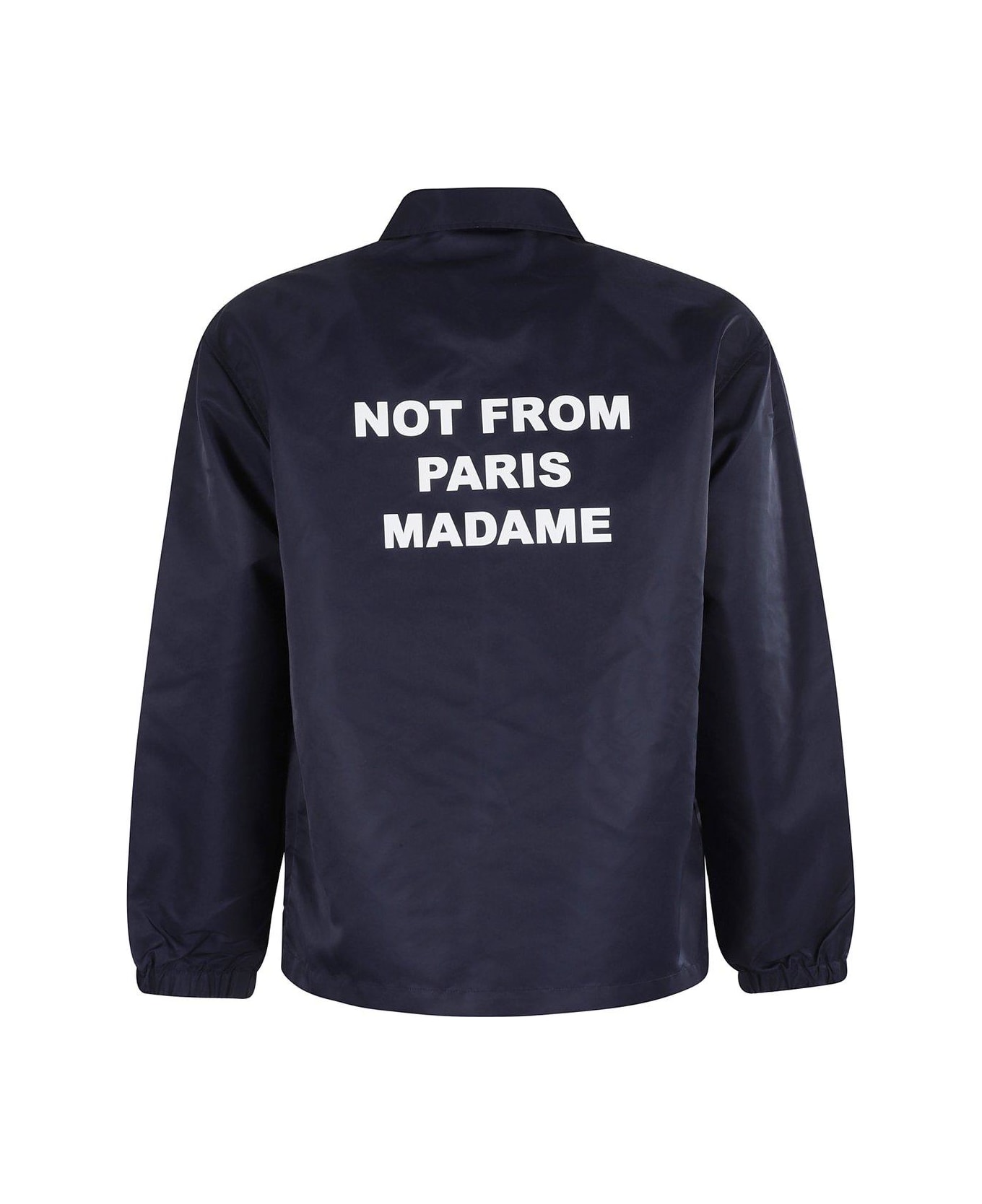 Drôle de Monsieur La Vest Slogan Lightweight Button-up Jacket - BLUE