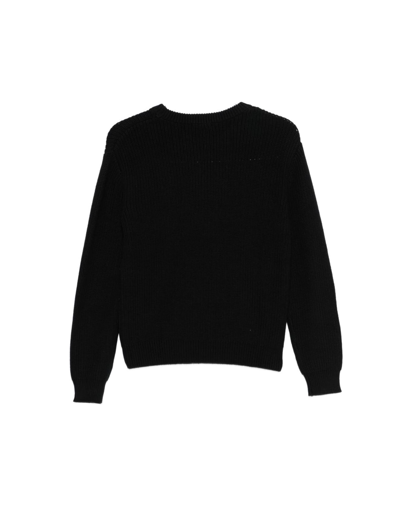 MSGM Kids Crewneck Sweater With Logo - Black