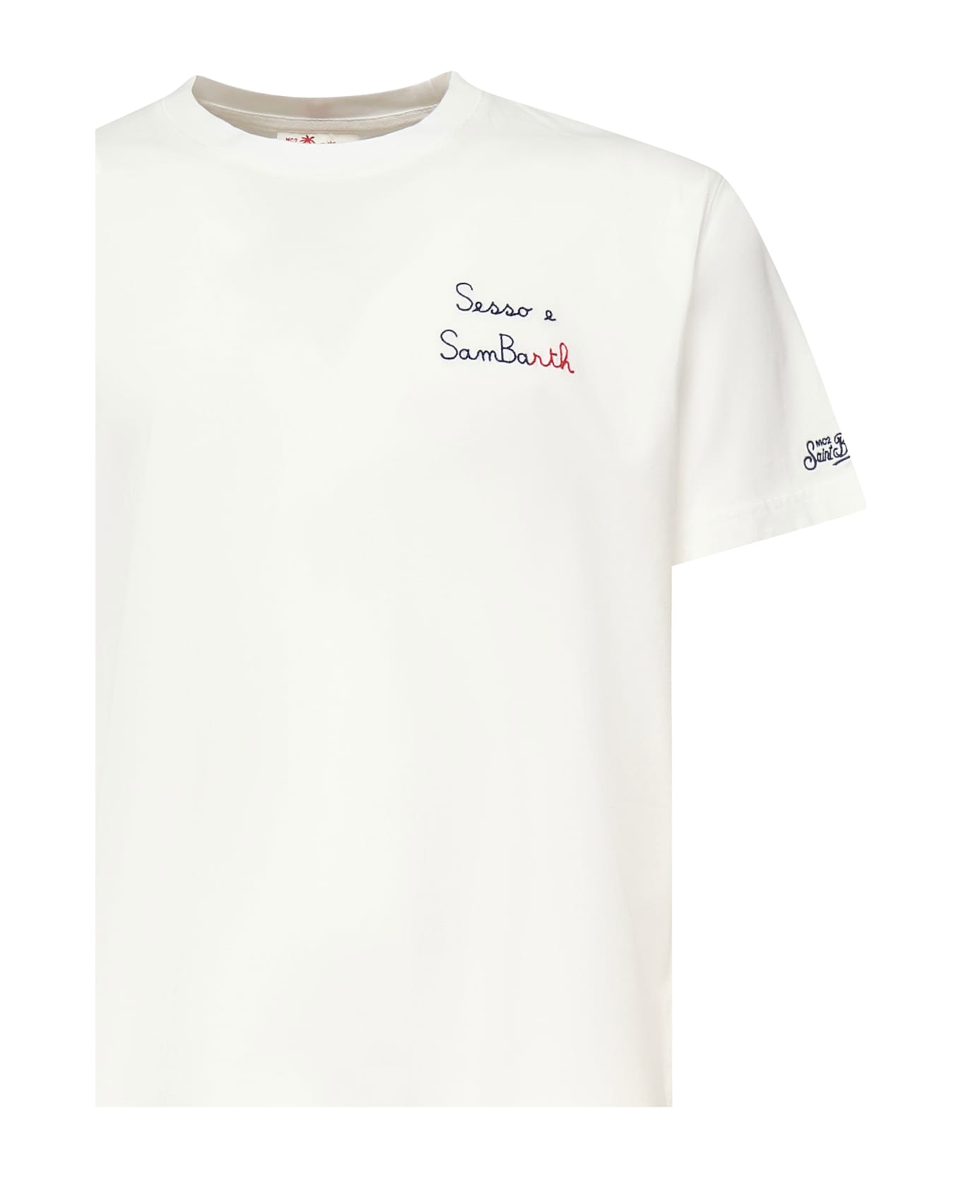 MC2 Saint Barth Portofino T-shirt With Embroidery - White