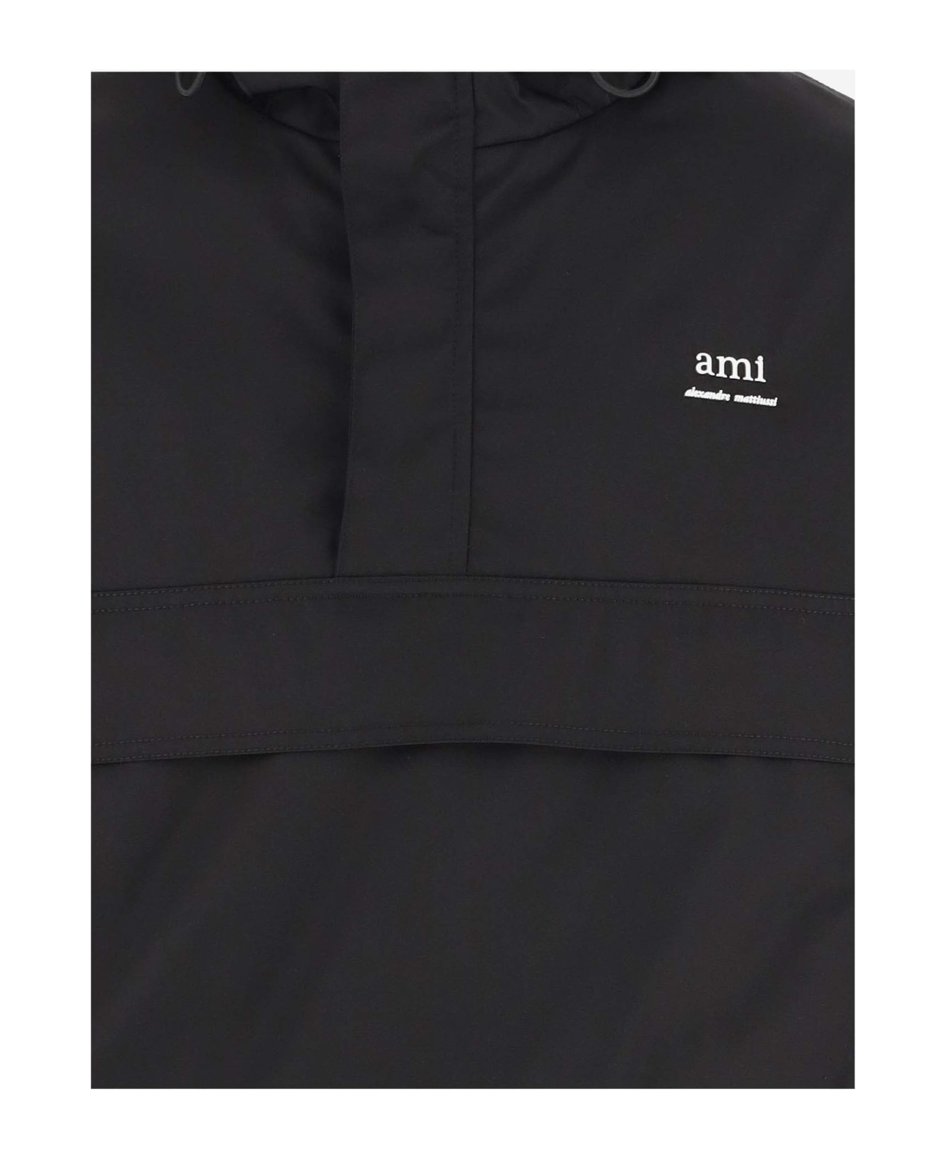 Ami Alexandre Mattiussi Technical Fabric Jacket With Logo - Black フリース