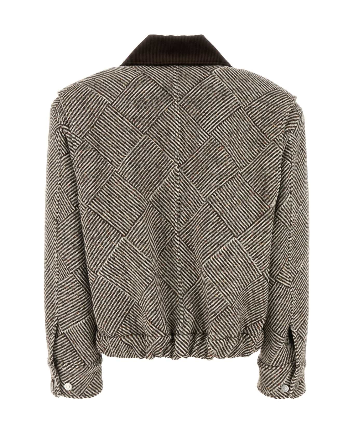Stella McCartney Embroidered Tweed Oversize Bomber Jacket - CHOCOLATECREAM