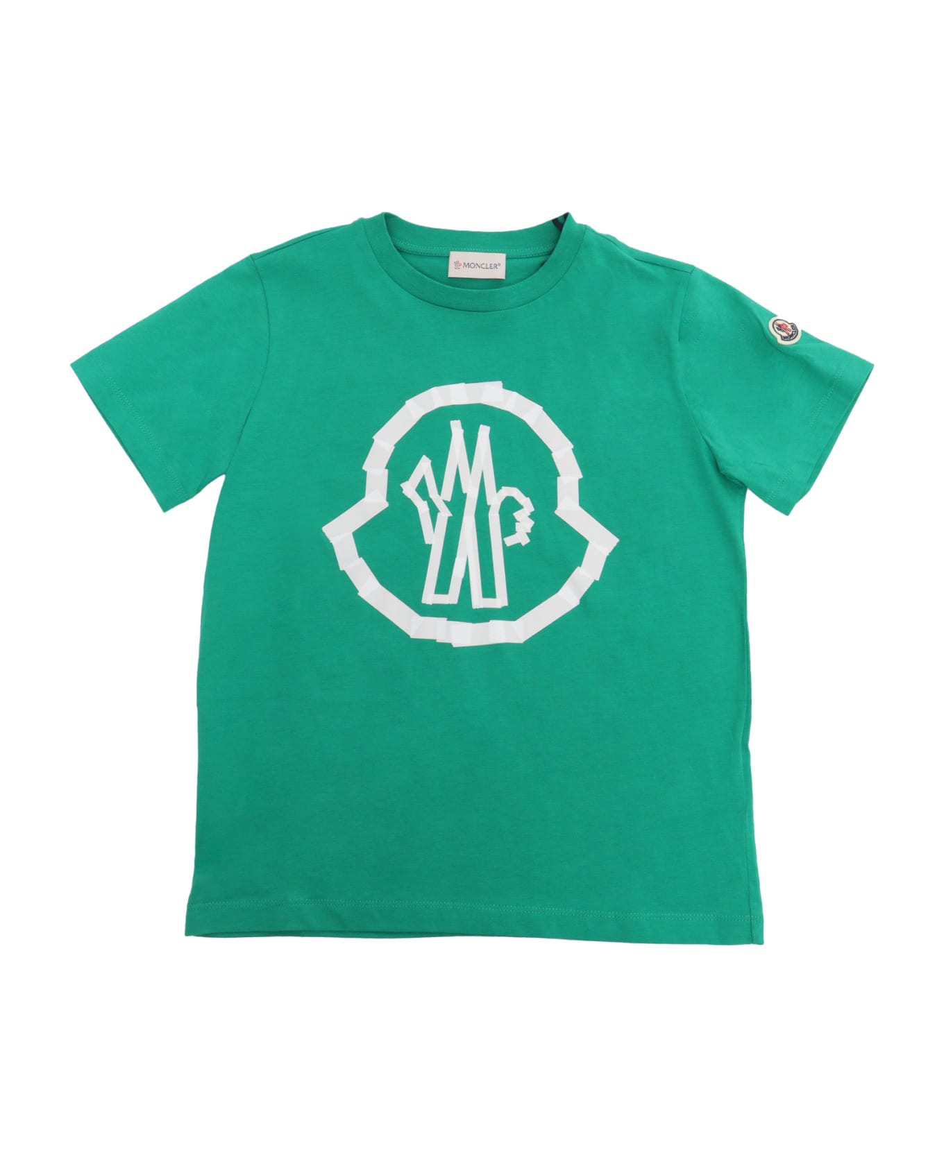 Moncler Green T-shirt With Logo - GREEN