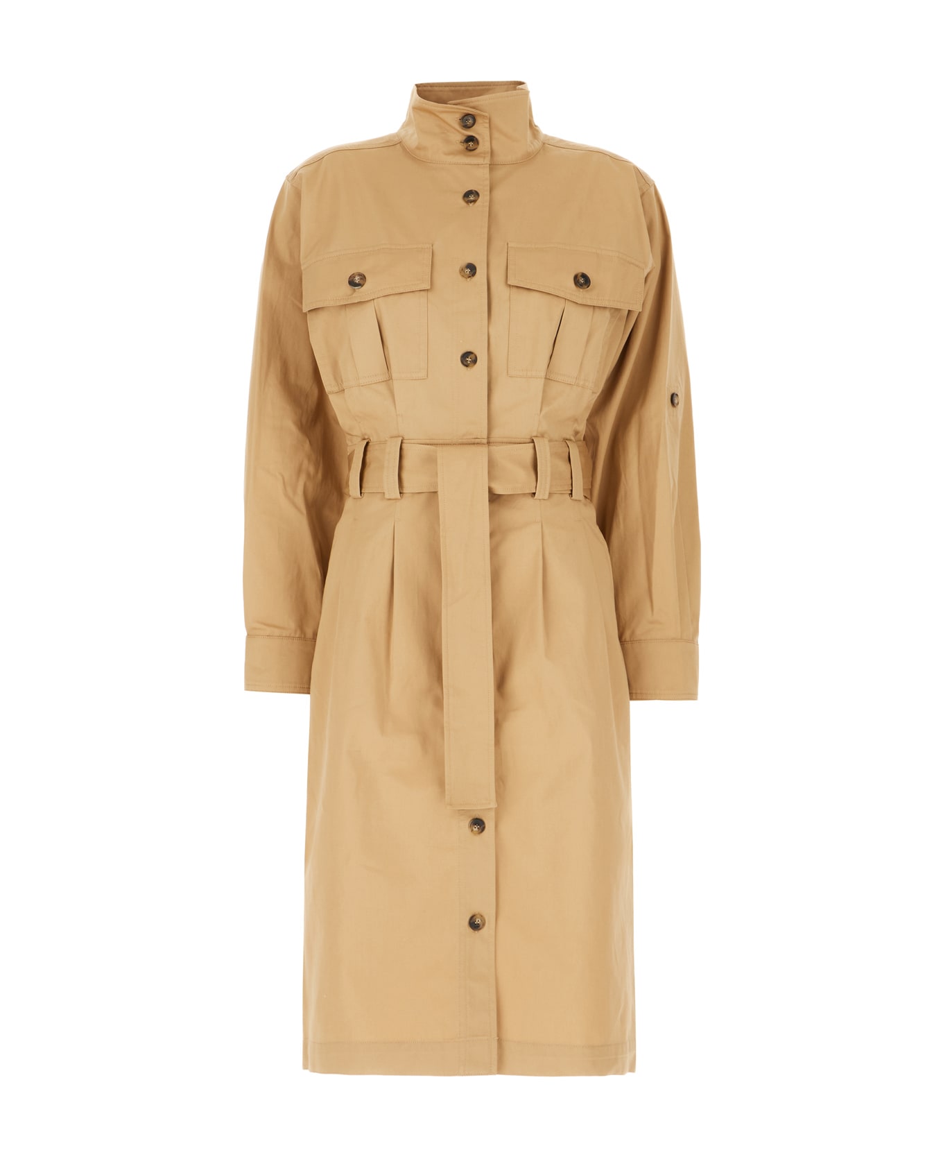 A.P.C. Beige Cotton Shirt Dress - Beige