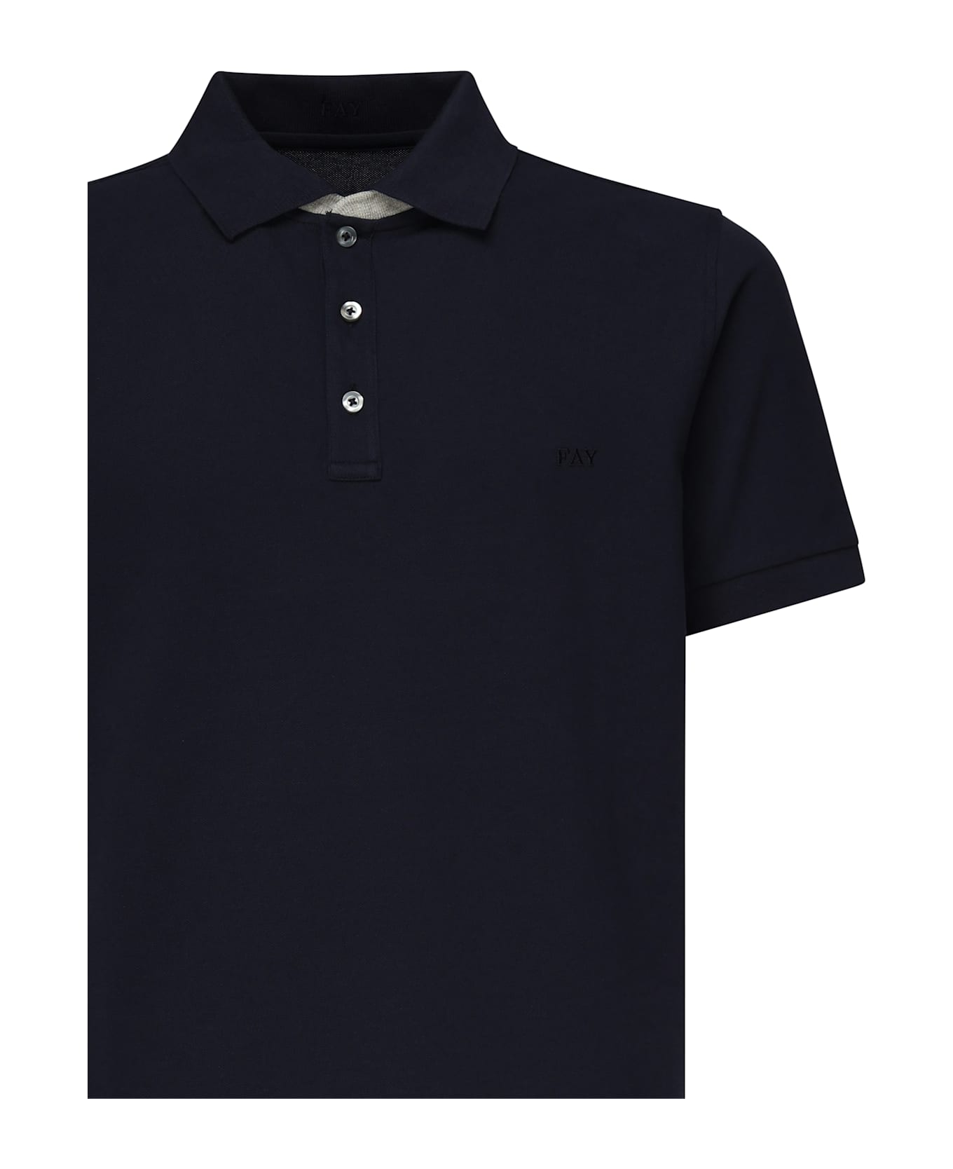 Fay Polo Db Collar Piquet - Blue