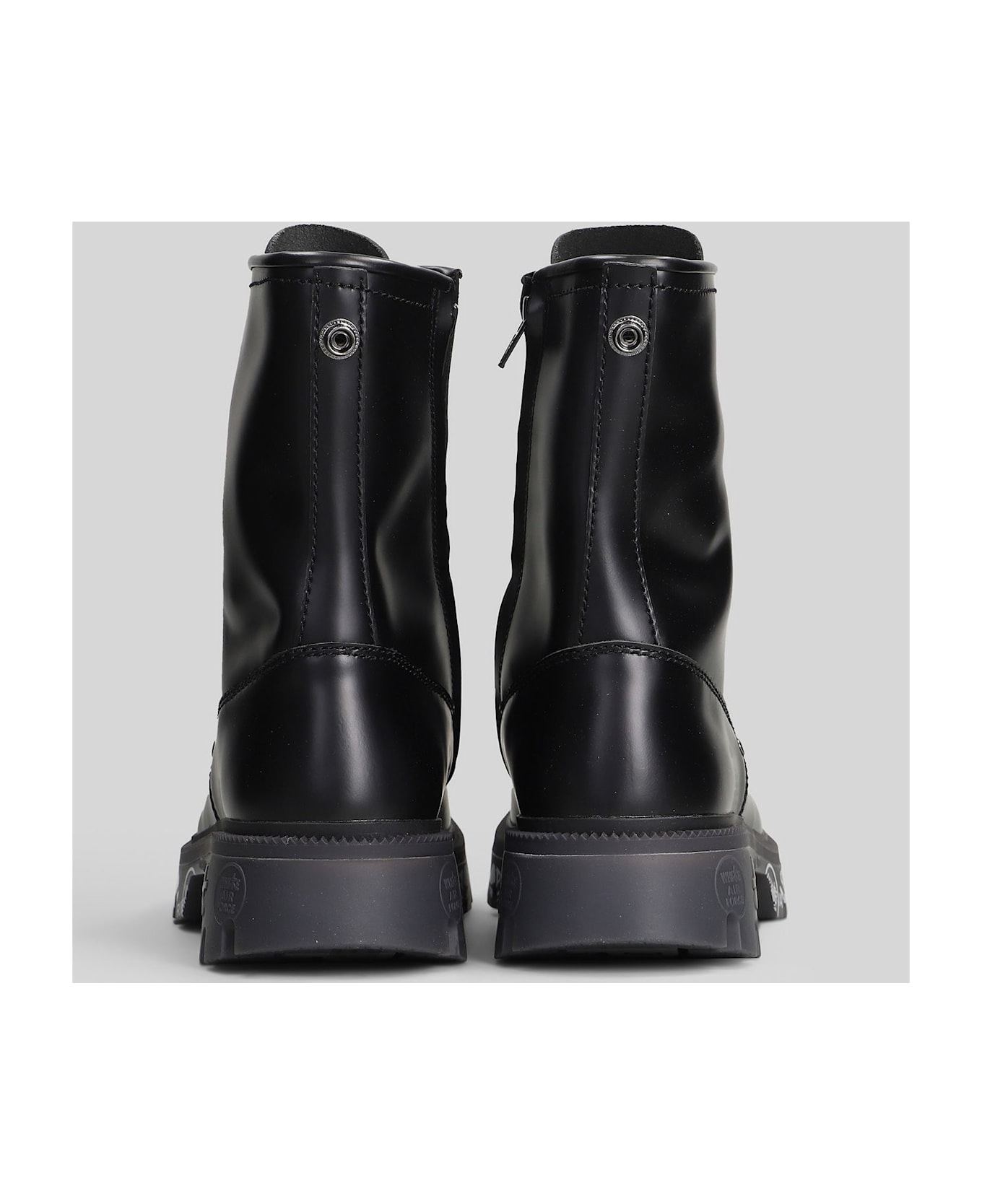 Premiata Brixton Combat Boots In Black Leather - black