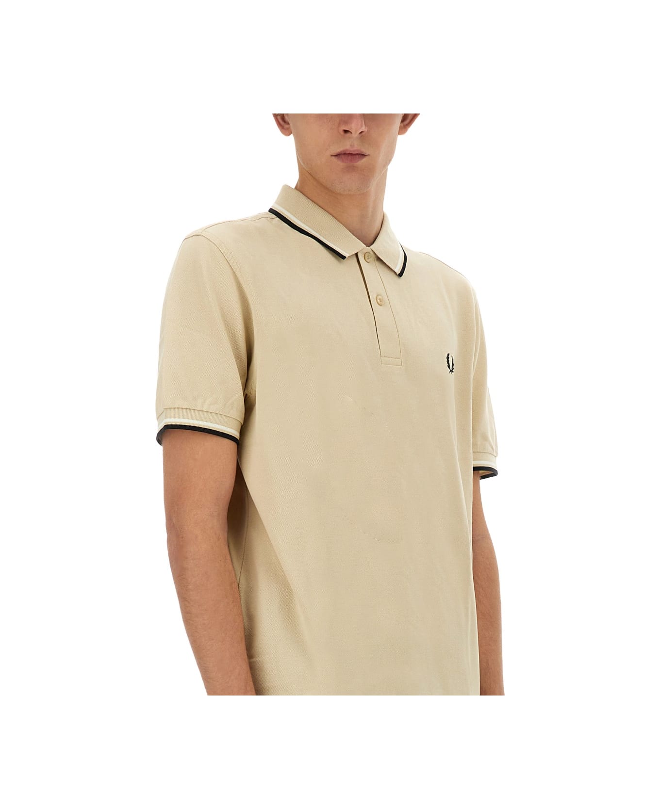 Fred Perry Polo With Logo - POWDER