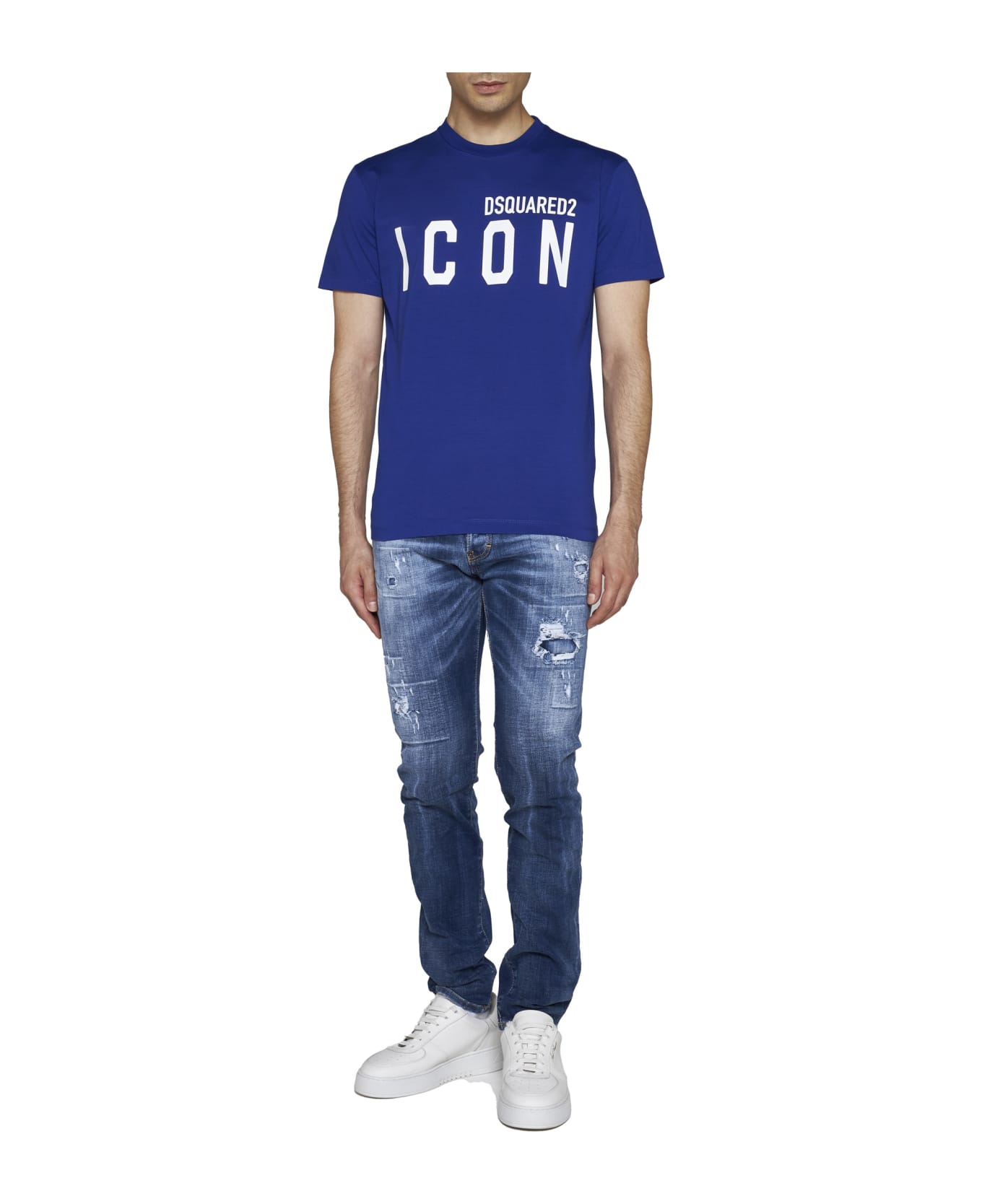 Dsquared2 Icon Cotton T-shirt - Blue シャツ