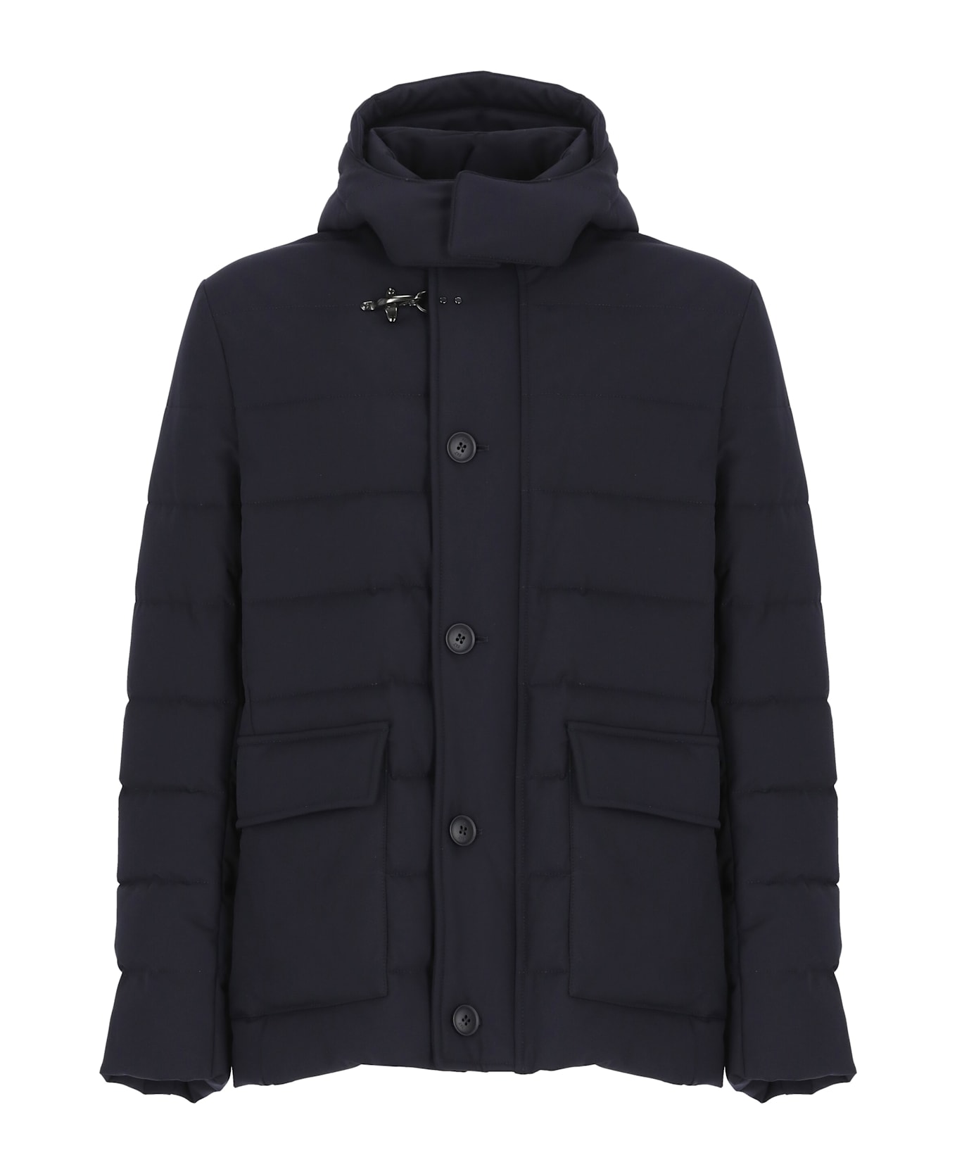 Fay Quilted Down Jacket - Blue