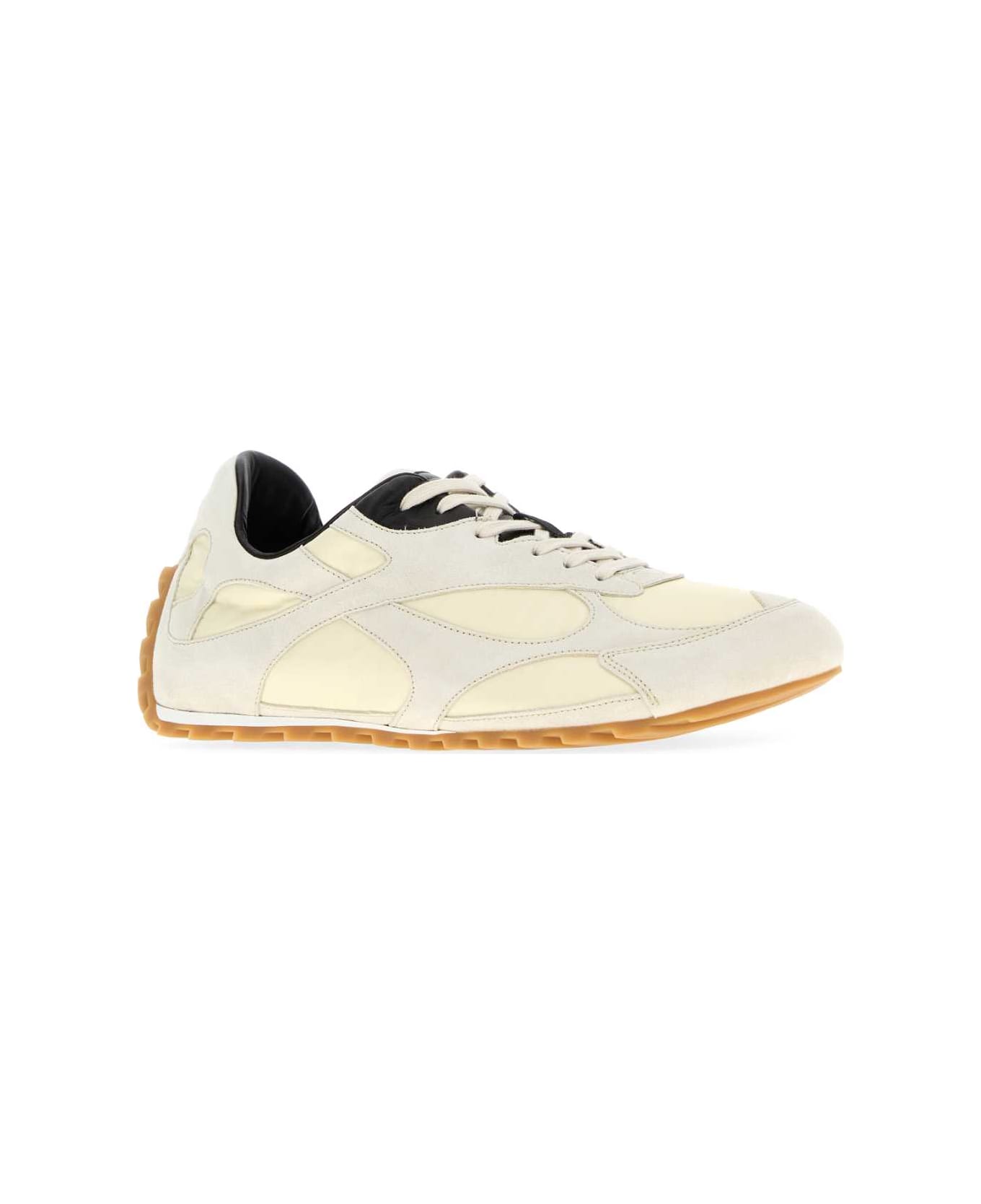 Bottega Veneta Two-tone Suede And Fabric Orbit Sneakers - WHITEBALCK