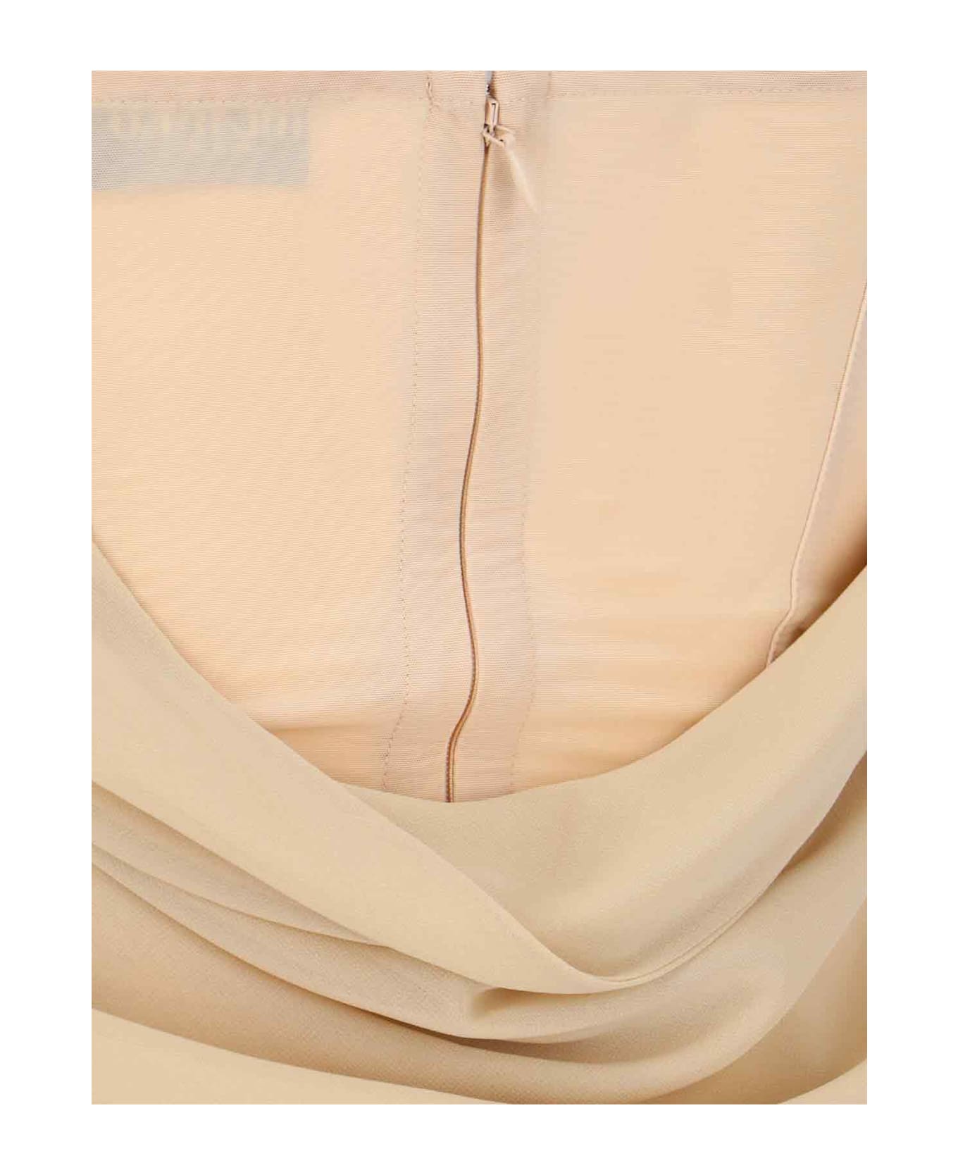 The Attico Midi Dress With Rhinestones - Beige
