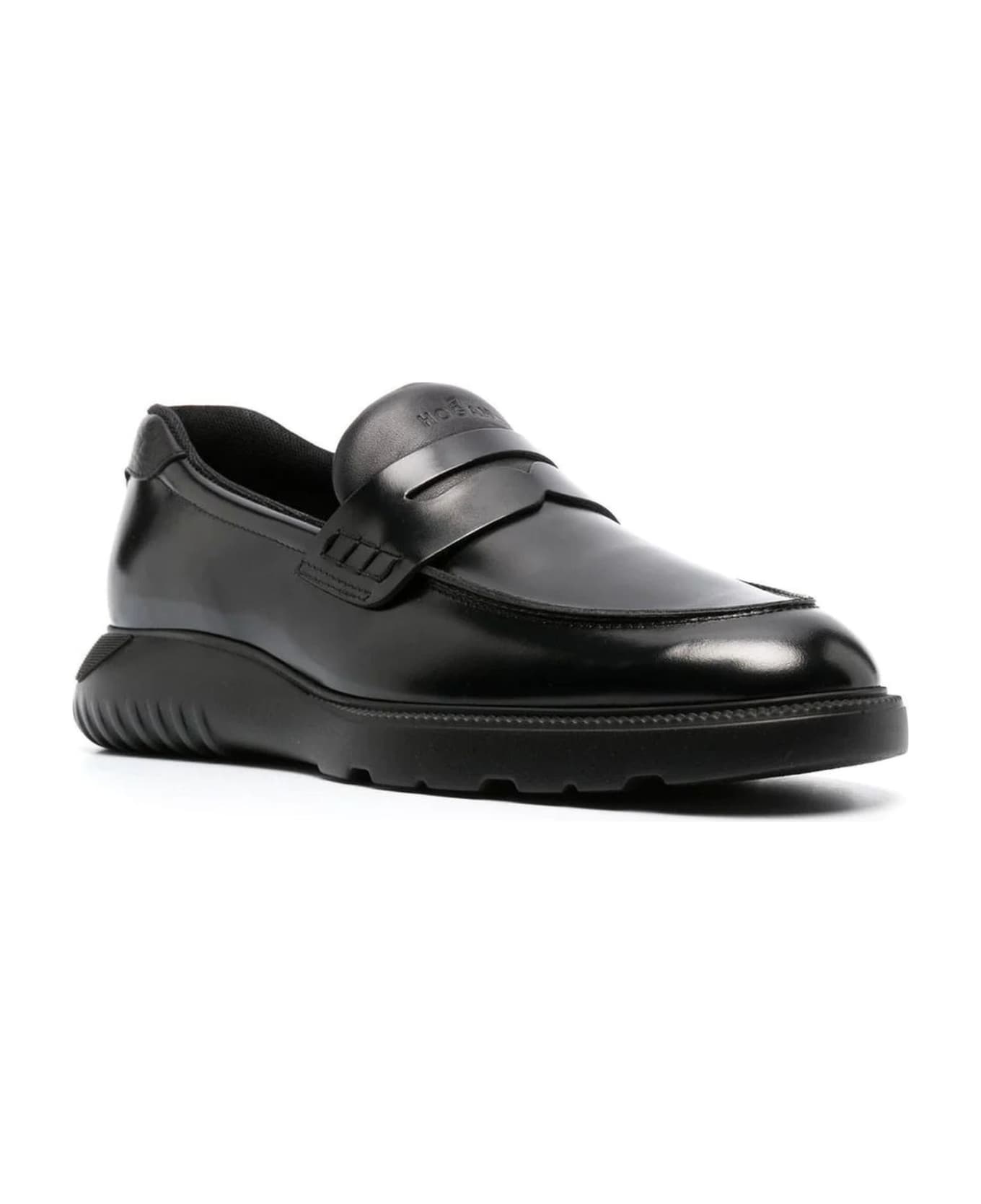 Hogan Sporty Loafers In Calfskin - Black