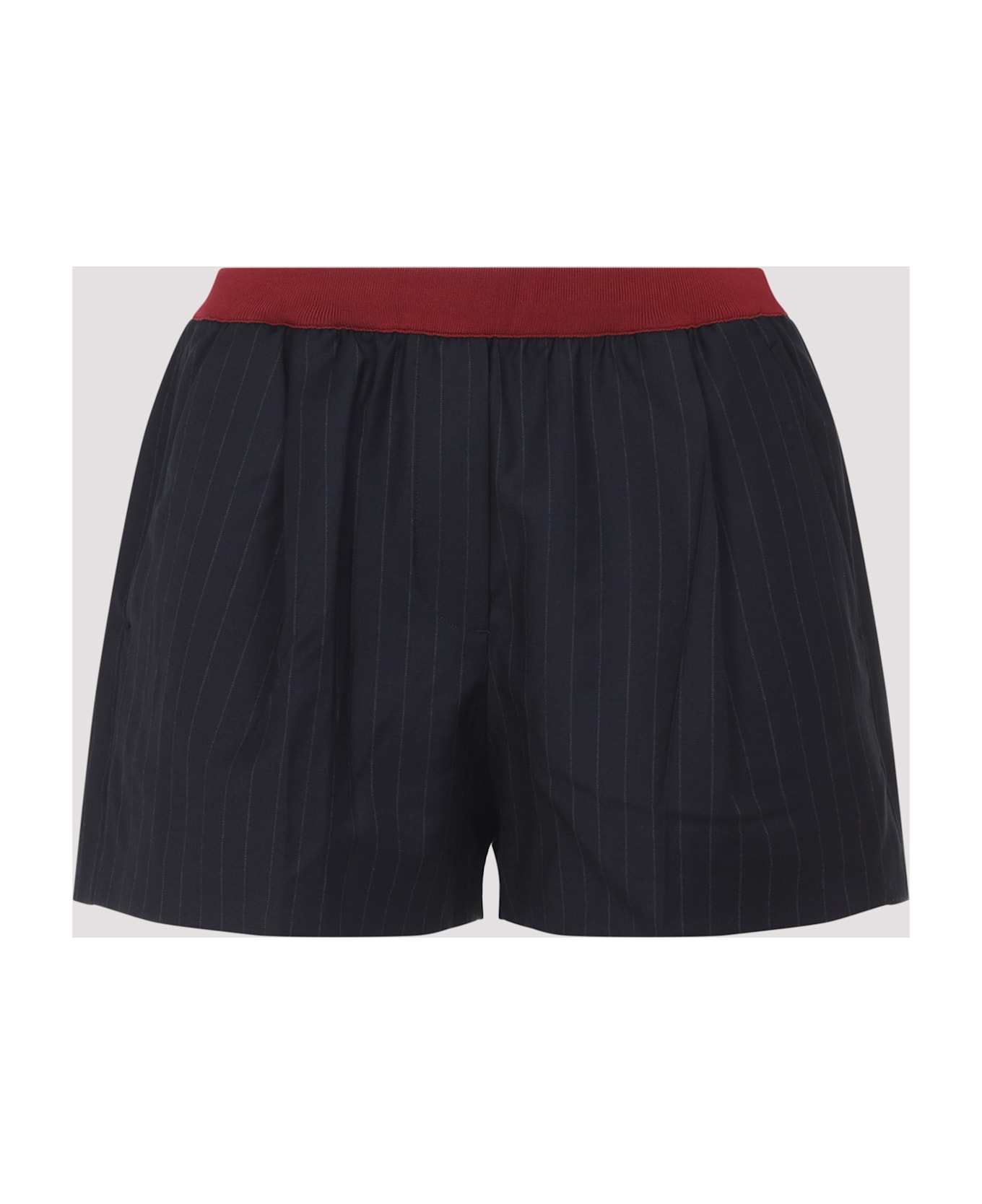 Miu Miu Virgin Wool Shorts - Bleu