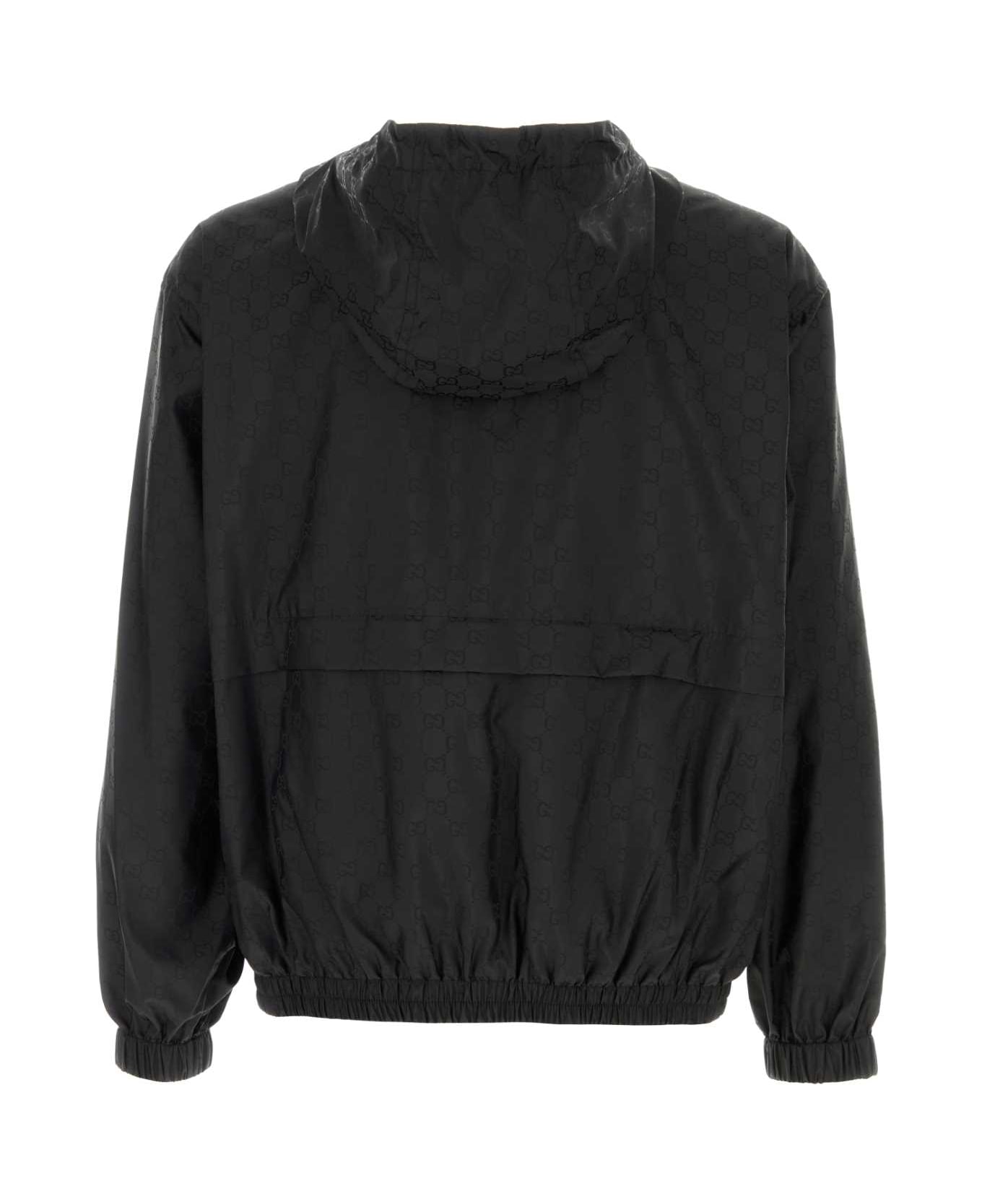 Gucci Black Gg Fabric Windbreaker - Black ジャケット