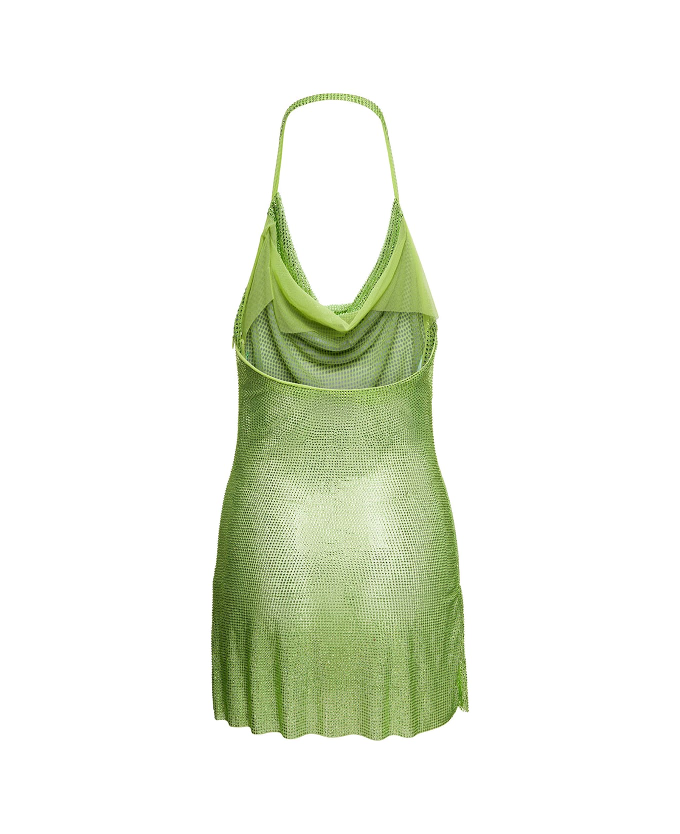 Giuseppe di Morabito Green Halterneck Backless Cowl Effect Minidress In Polyamide Woman - Green