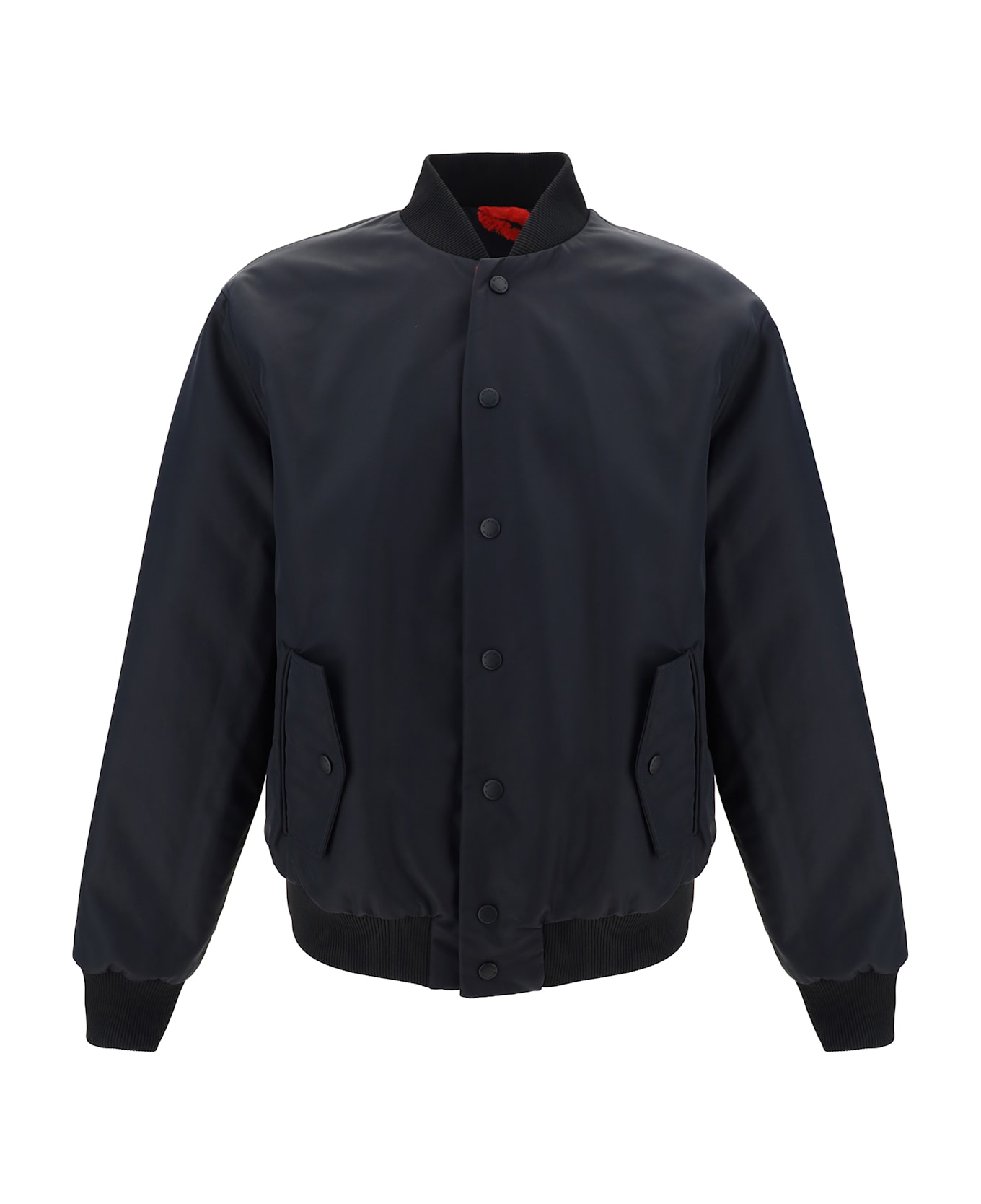 Balmain Reversible Bomber Jacket - Emf Noir/rouge Vif