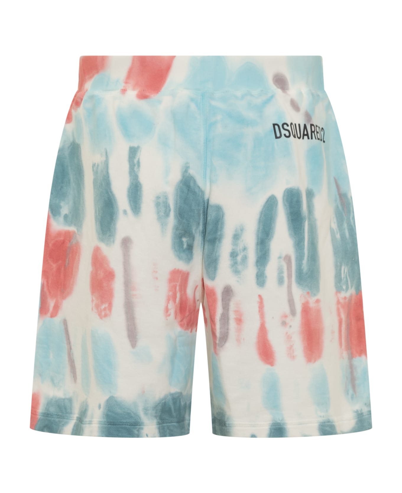 Dsquared2 Tie-dye Shorts - RED/OFFWHITE/BLUE/LIGHT BLUE