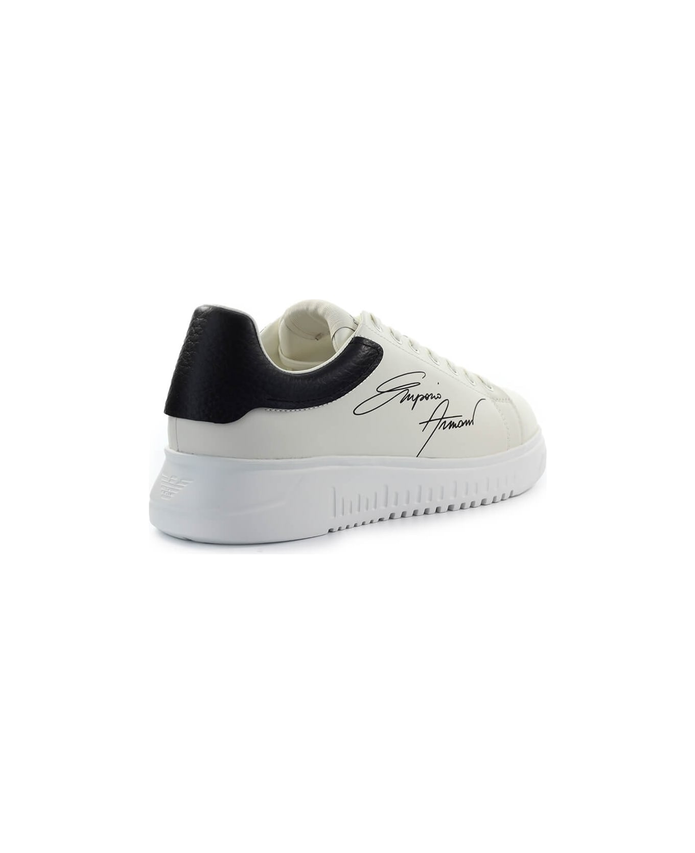 Emporio Armani Signature Cream Black Sneaker スニーカー