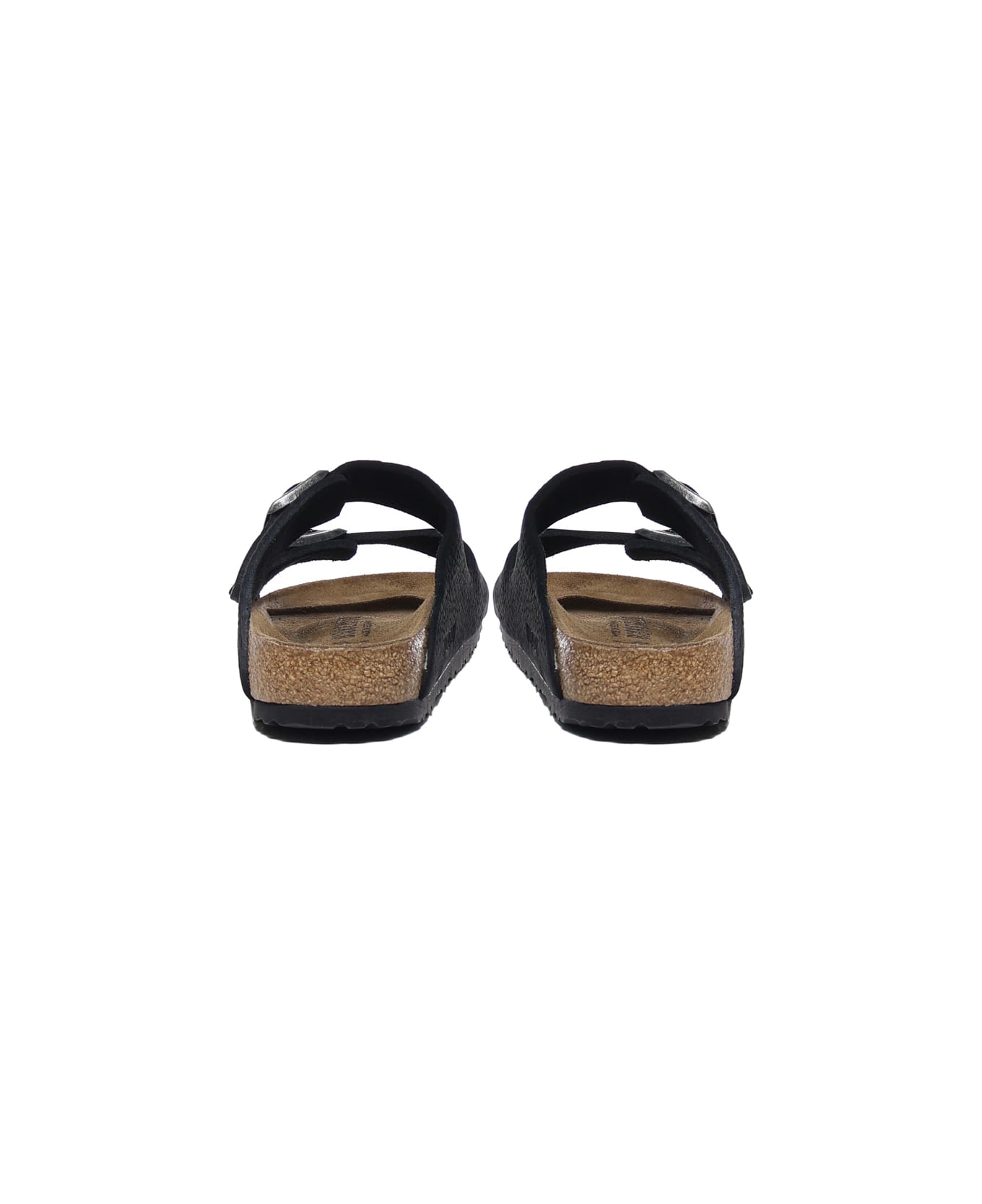 Birkenstock Arizona Sandals In Textured Leather - Black