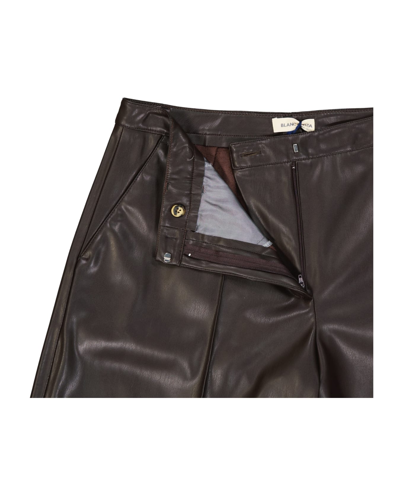 Blanca Vita Faux Leather Shorts - Brown ボトムス