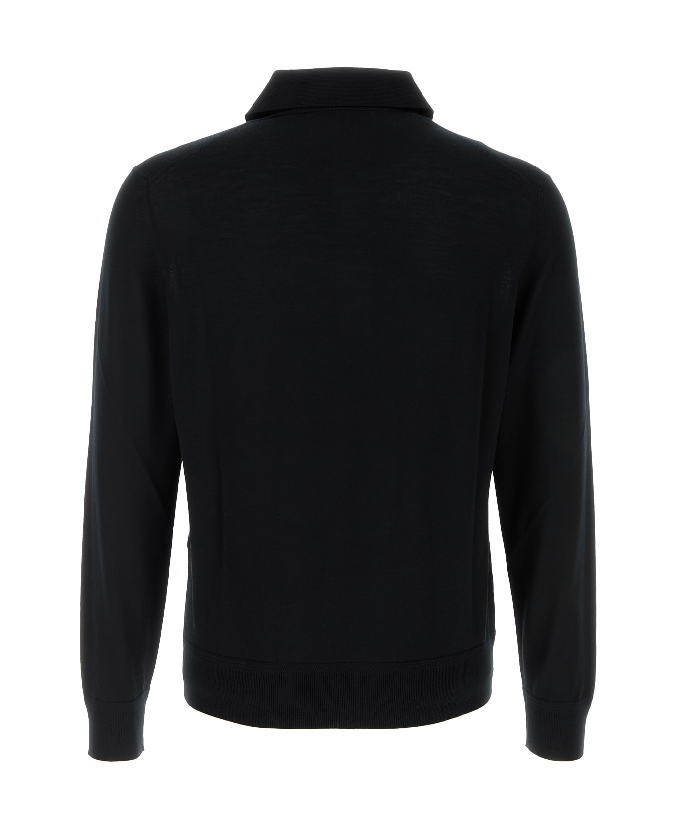 Tom Ford Fine Gauge Pure Wool Ls Polo - BLACK