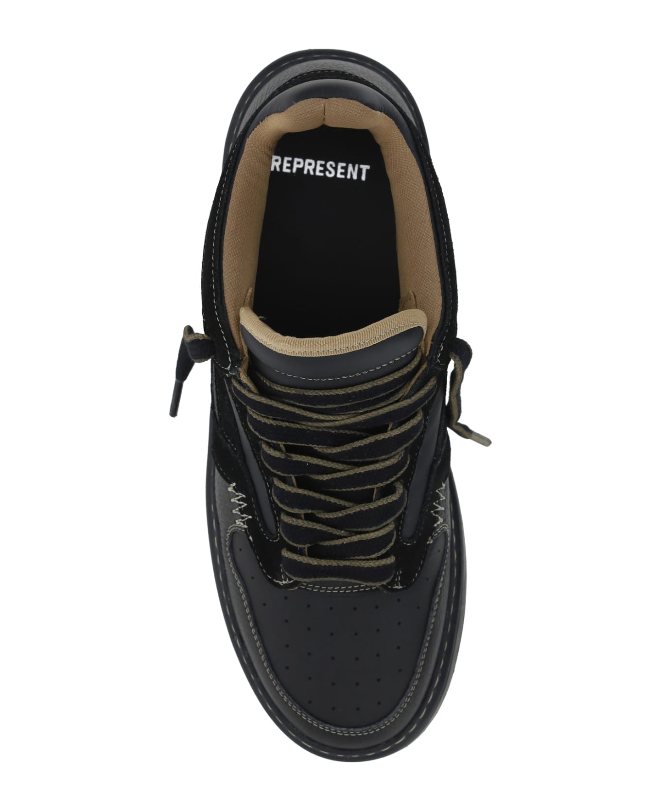 REPRESENT Reptor Sneakers - Black/washed Taupe