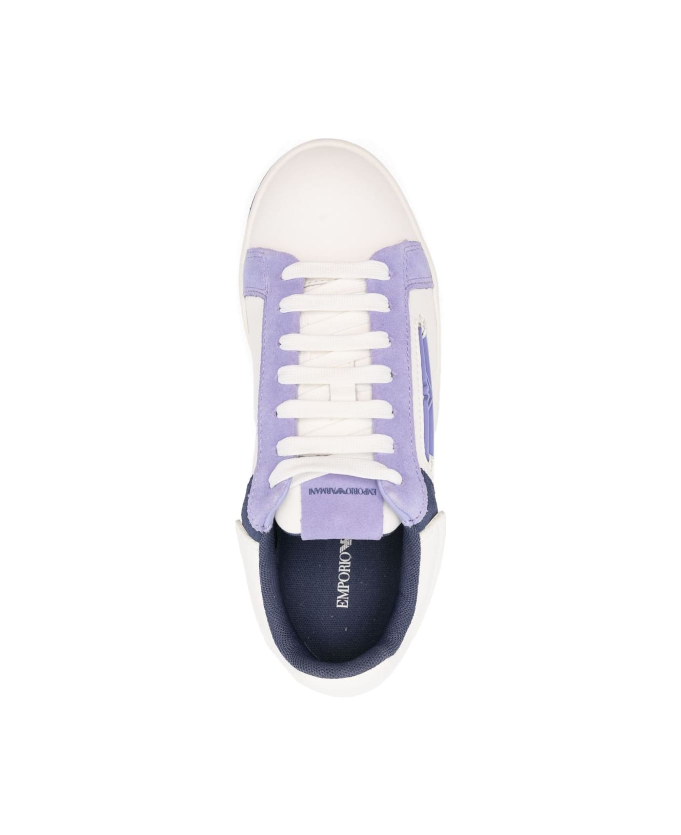Emporio Armani Leather Sneakers - Lilac
