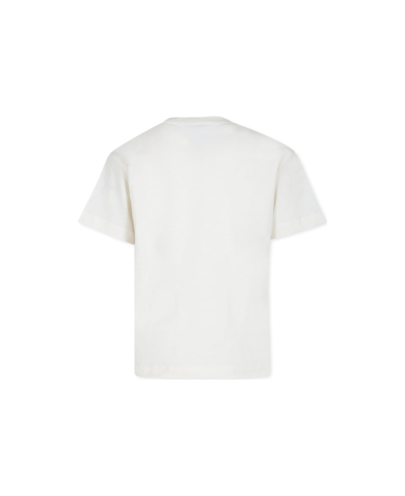 MSGM Ivory T-shirt For Kids With Logo - Ivory