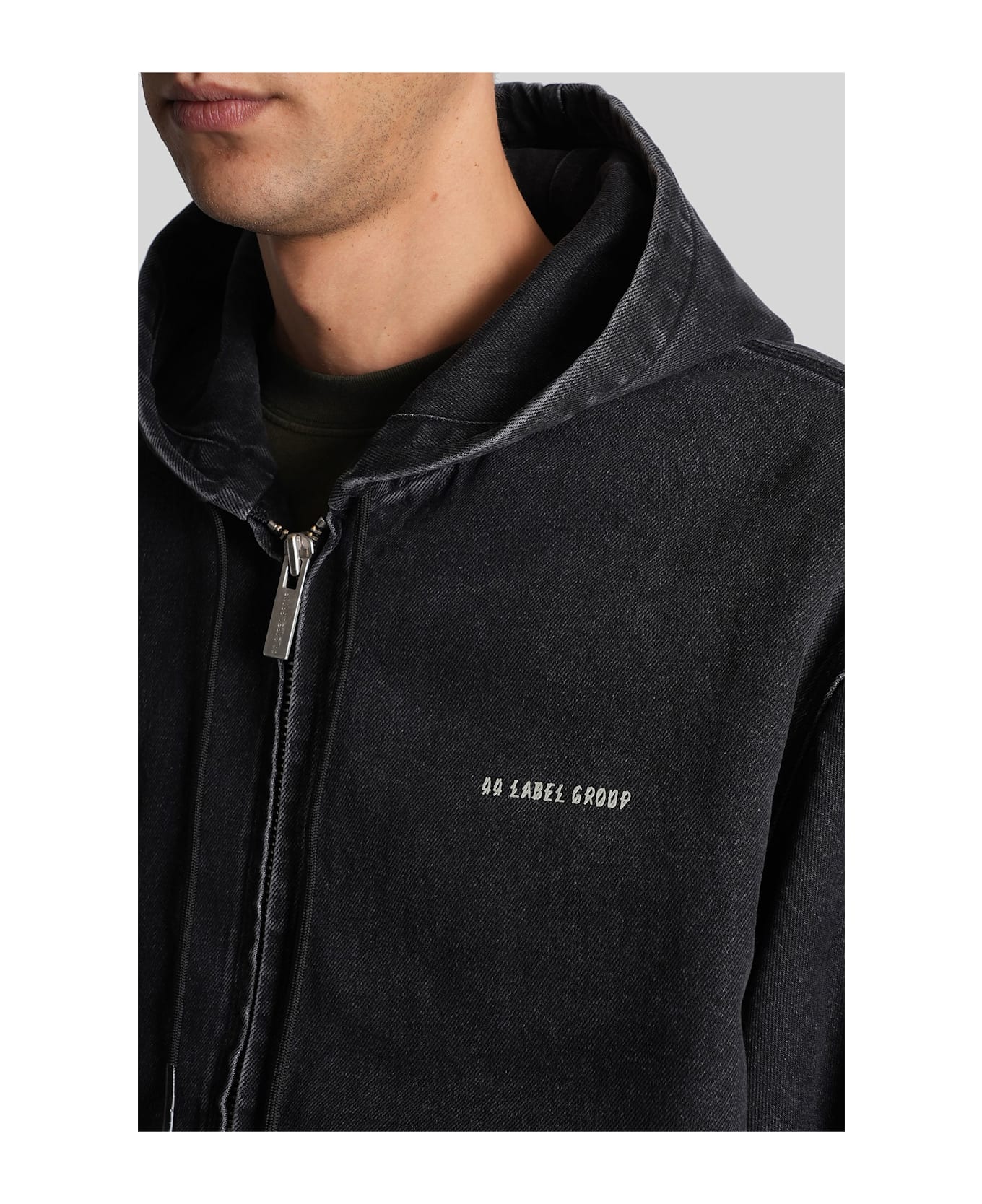 44 Label Group Bomber Jacket In Black Cotton - black