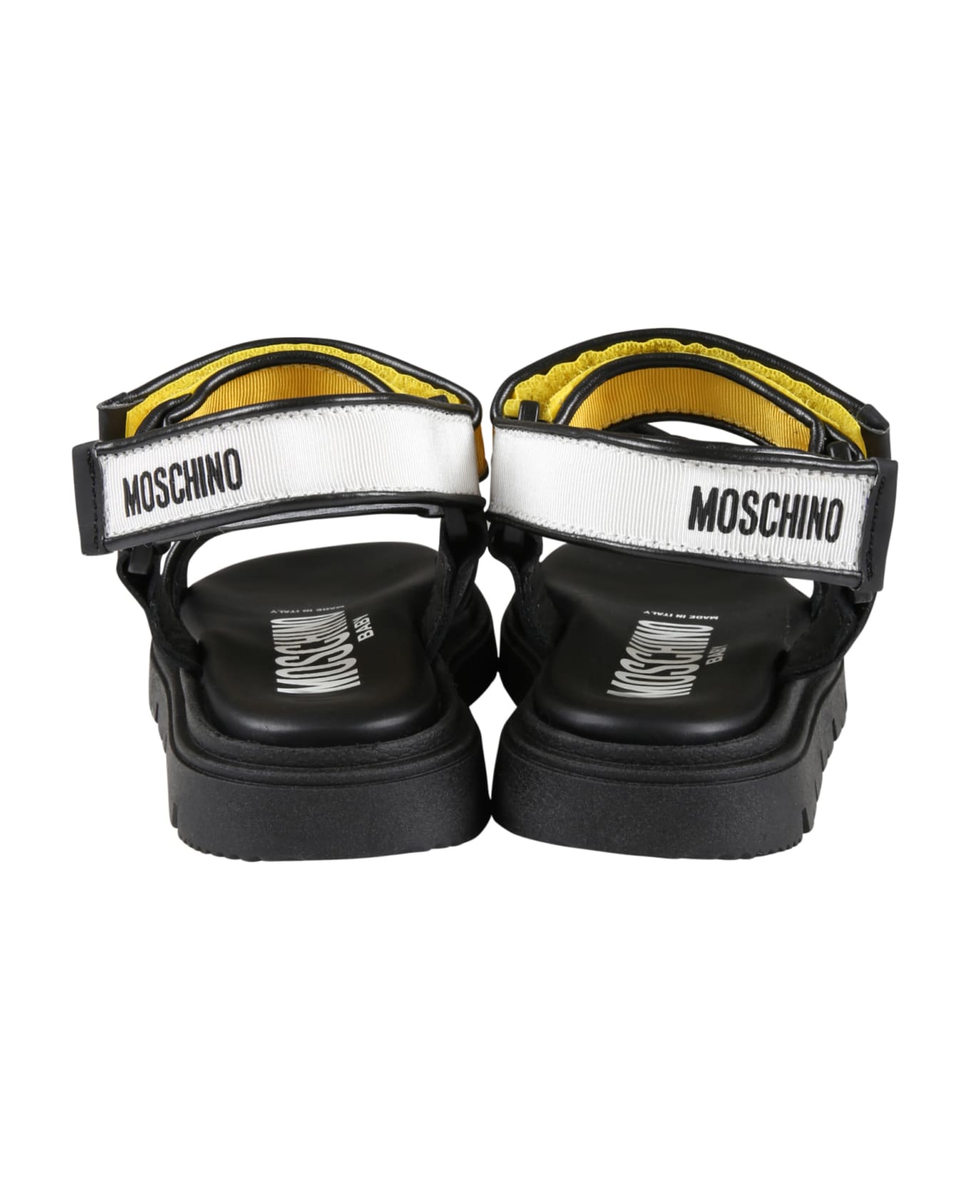 Moschino Black Sandals For Boy With Logo - Multicolor