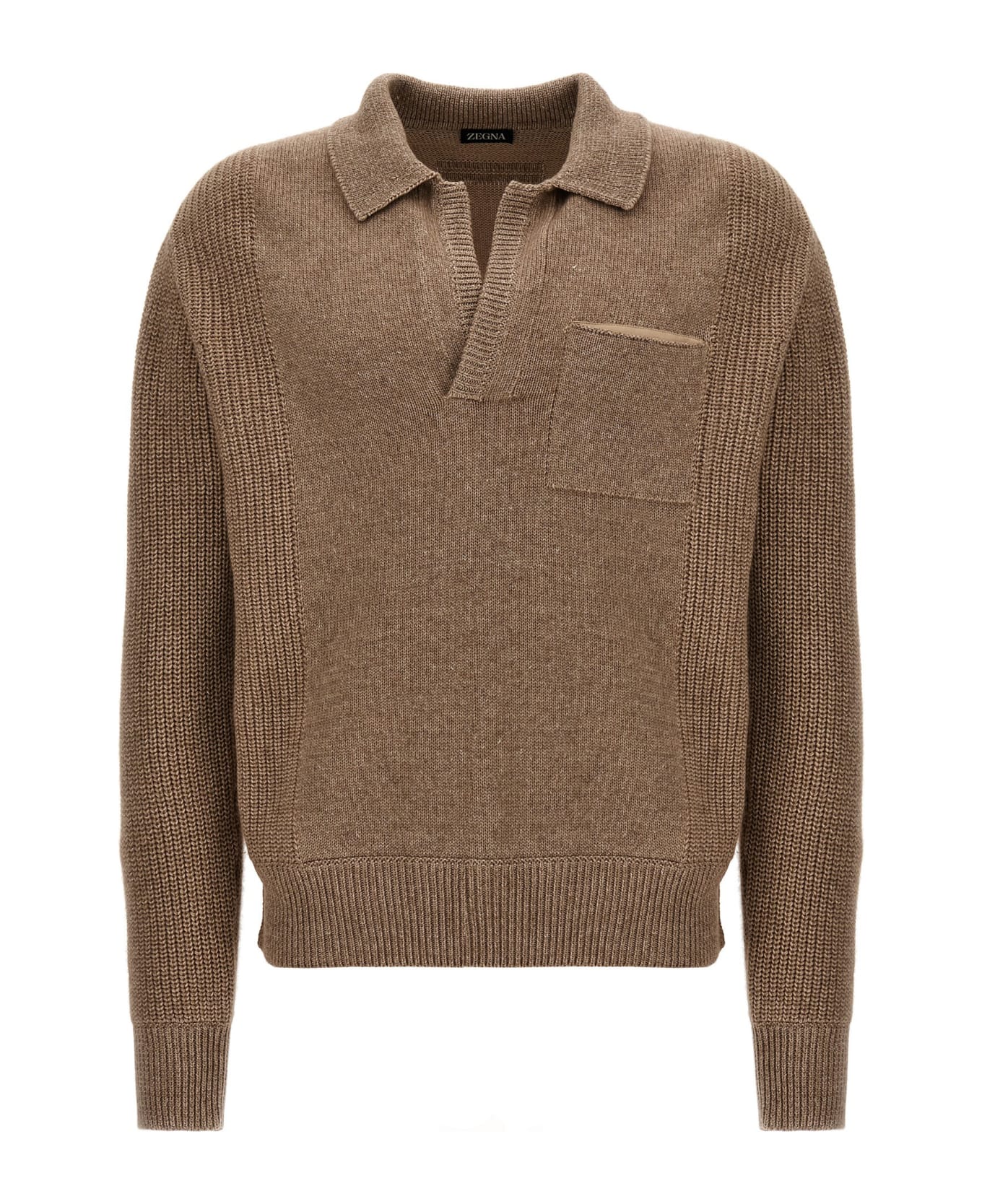 Zegna V-neck Sweater - Beige