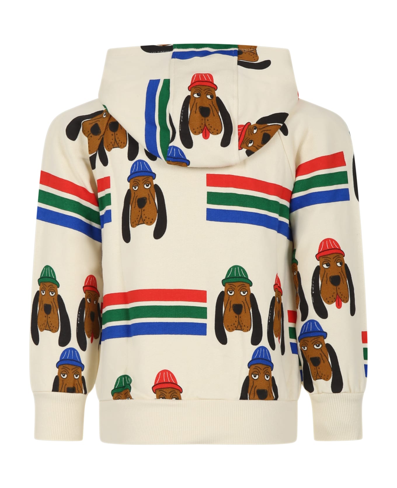 Mini Rodini Ivory Sweatshirt For Kids With Dogs - Ivory ニットウェア＆スウェットシャツ